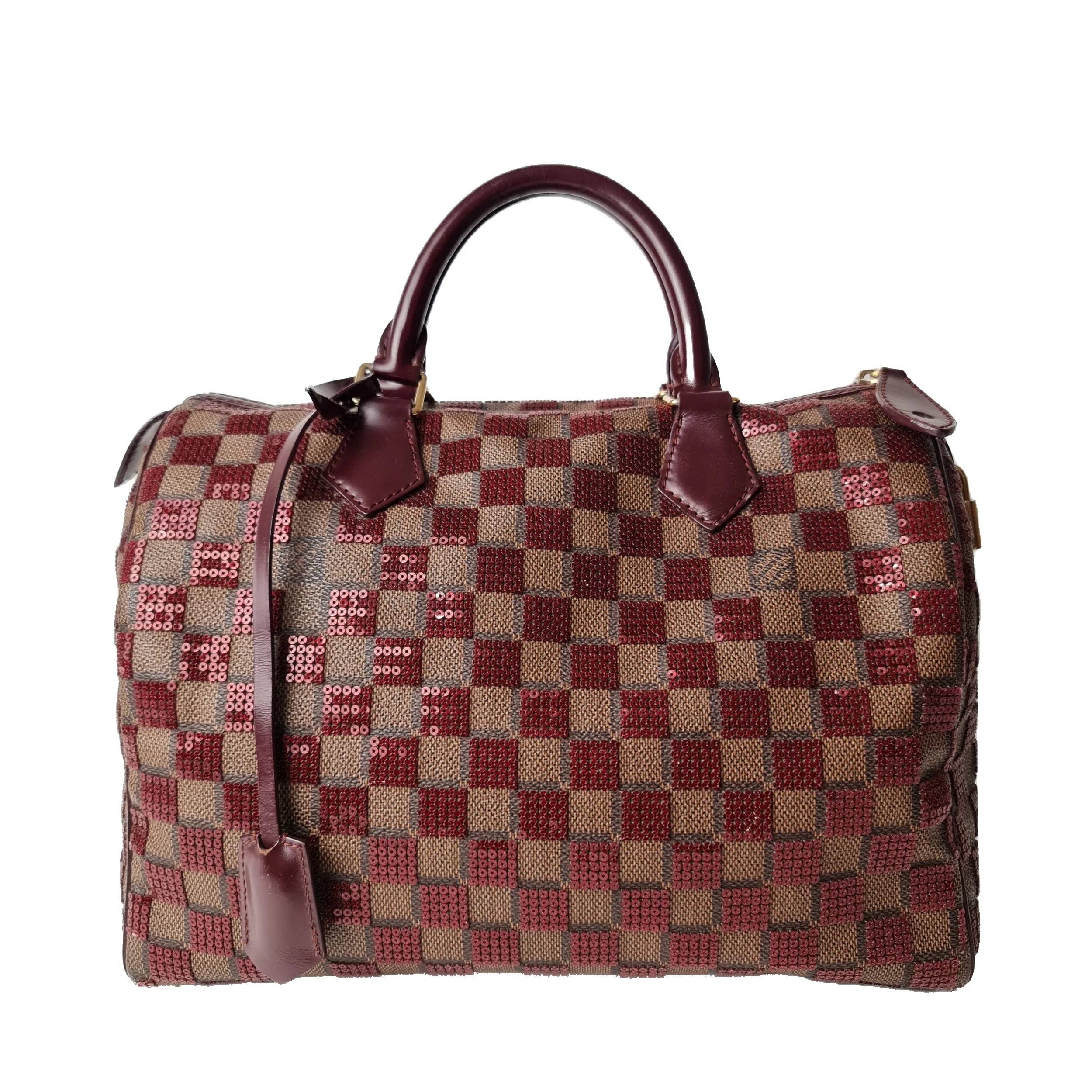 Louis Vuitton Damier Paillettes Speedy 30 Bag Bordeaux