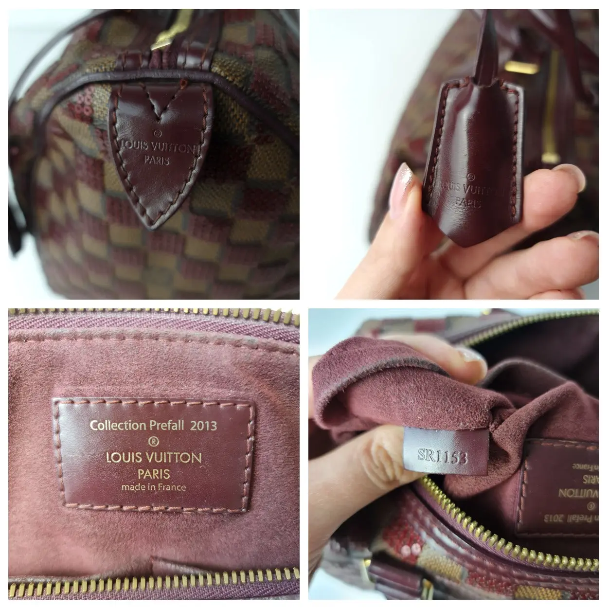Louis Vuitton Damier Paillettes Speedy 30 Bag Bordeaux - Image 12