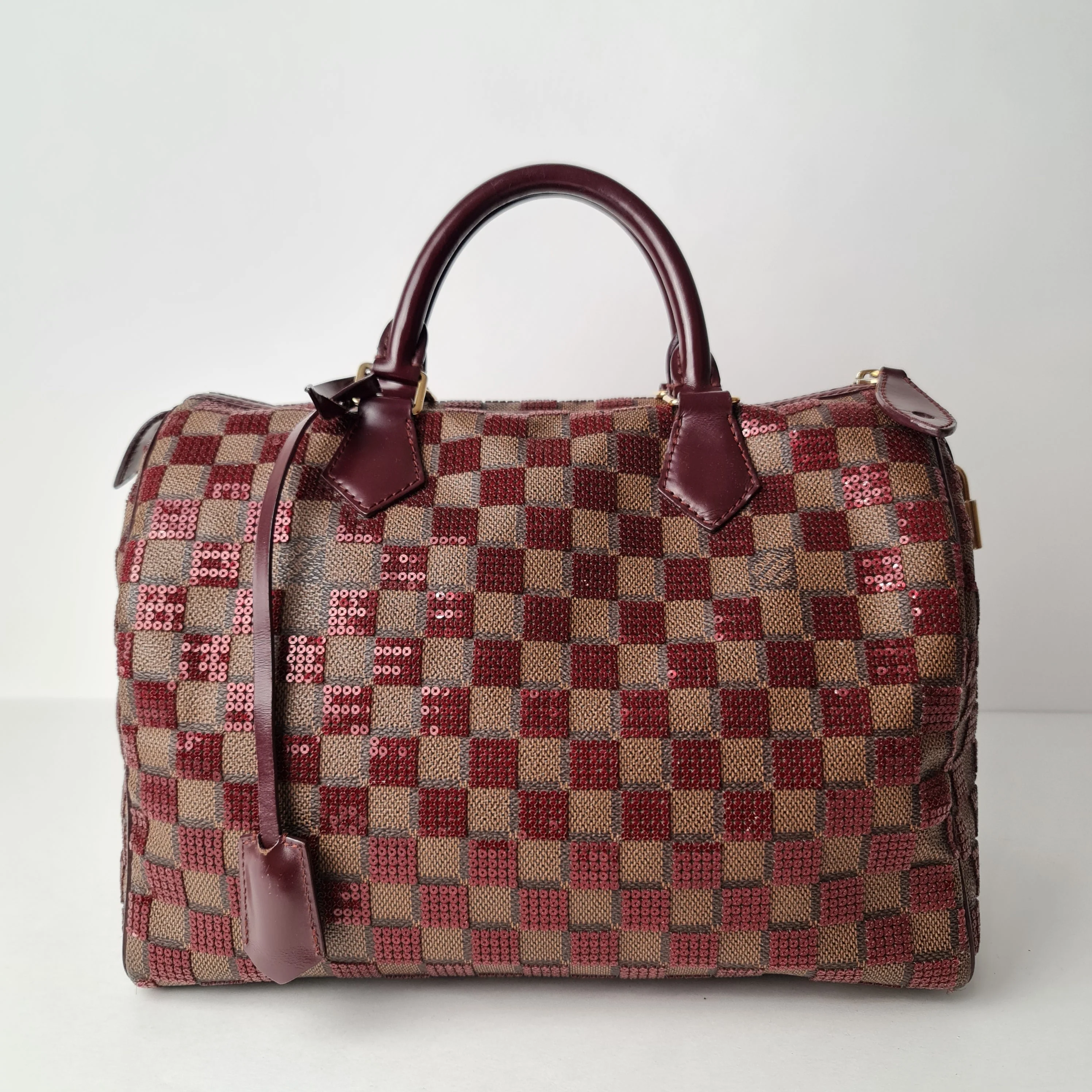 Louis Vuitton Damier Paillettes Speedy 30 Bag Bordeaux - Image 4
