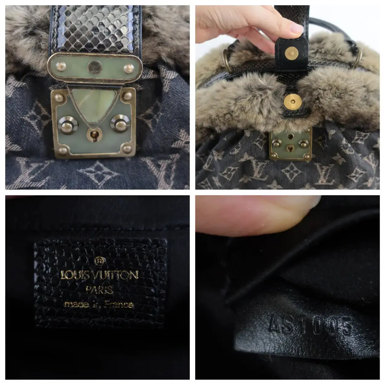 Louis Vuitton Limited Edition Chinchilla Denim Demi Lune Bag - Image 10
