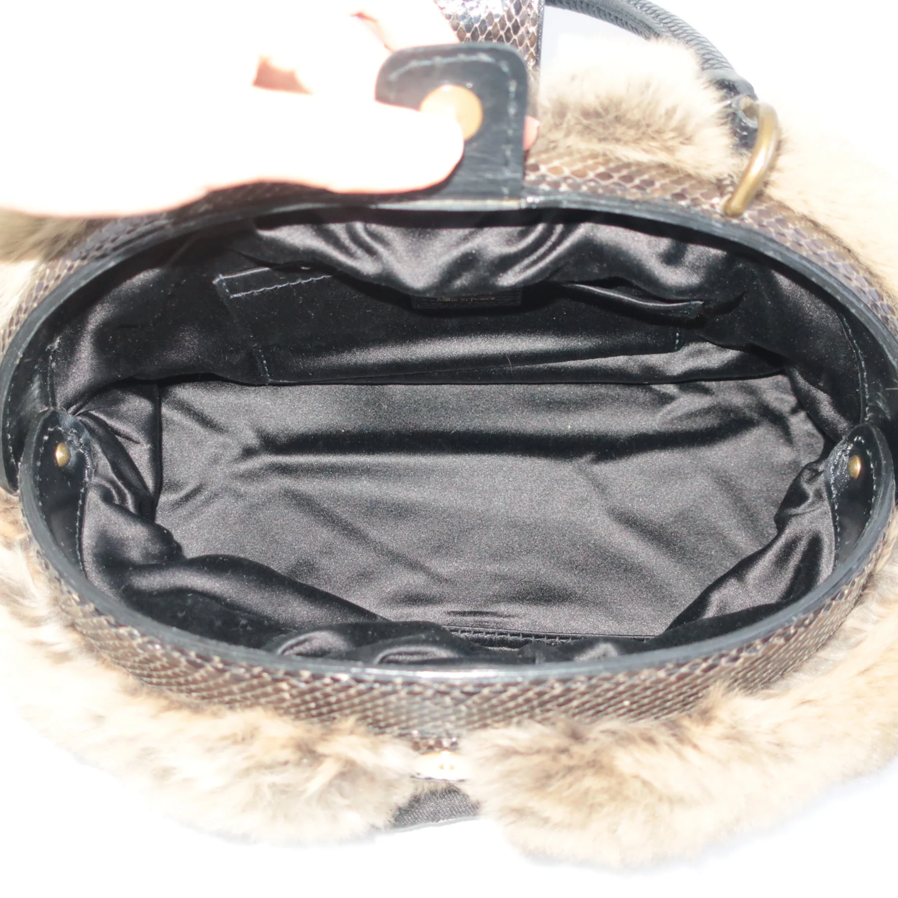 Louis Vuitton Limited Edition Chinchilla Denim Demi Lune Bag - Image 8