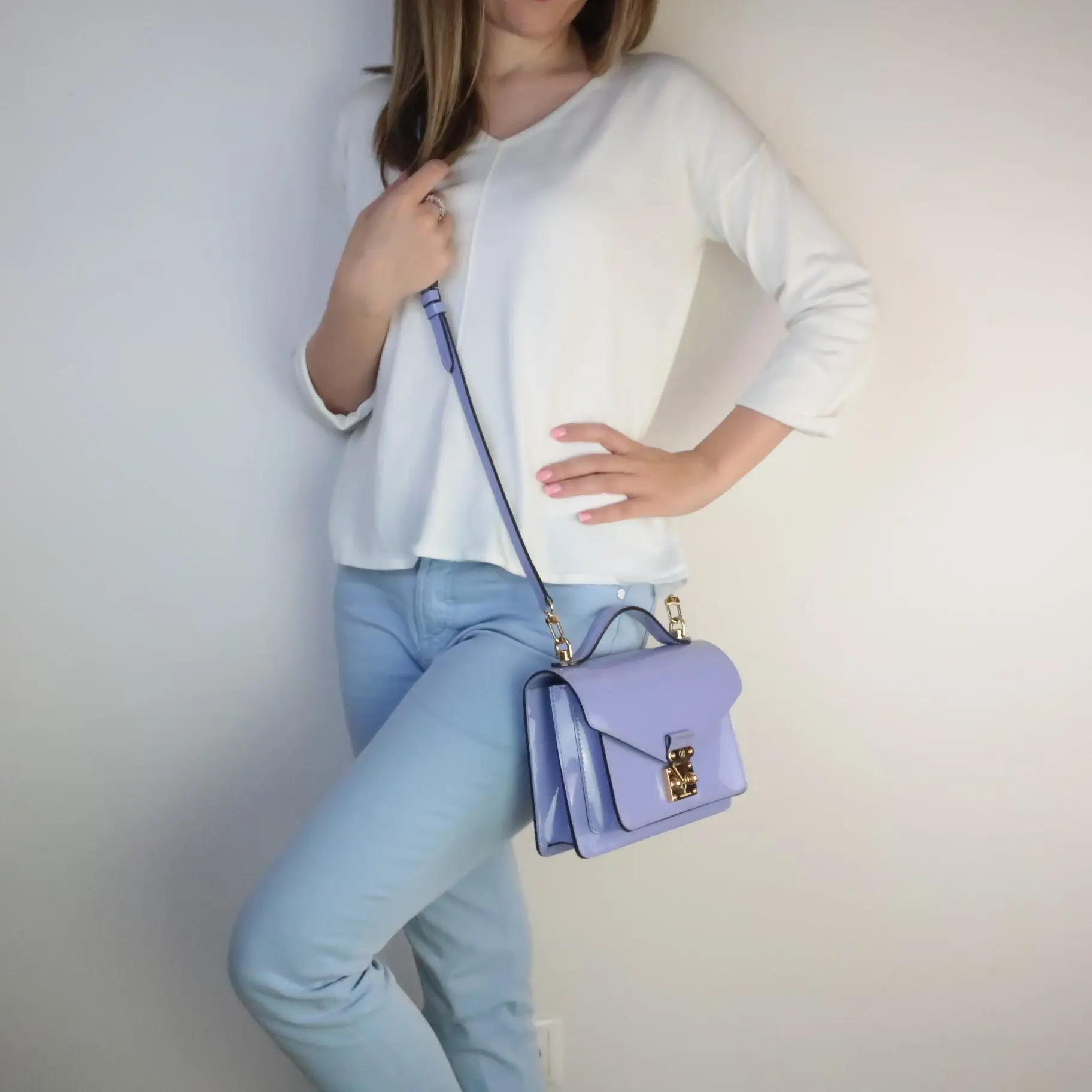 Louis Vuitton Monceau BB Lilas Vernis Bag