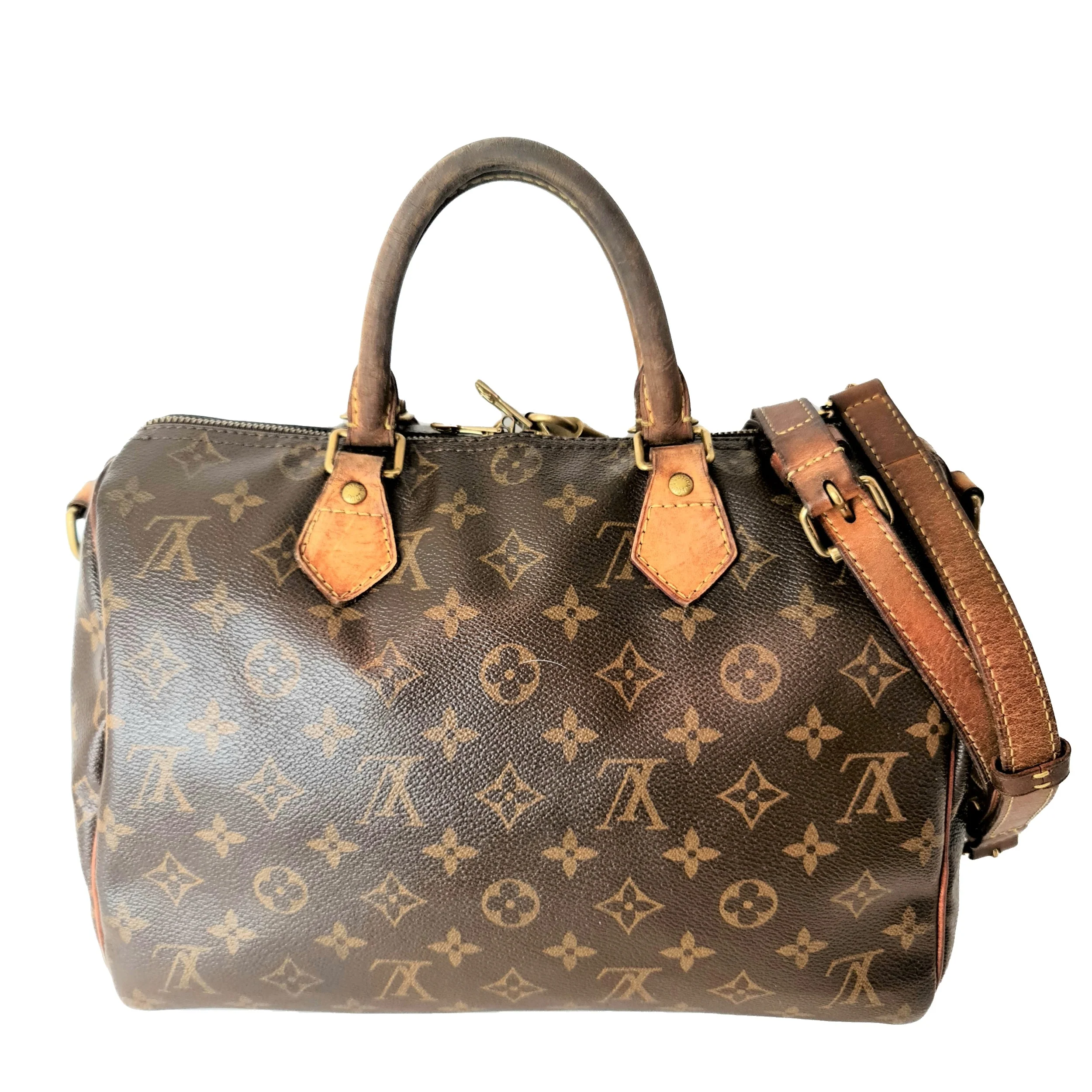 Louis Vuitton Monogram Canvas Speedy 30 Bandouliere Bag (with faded initials) (784) - Image 2
