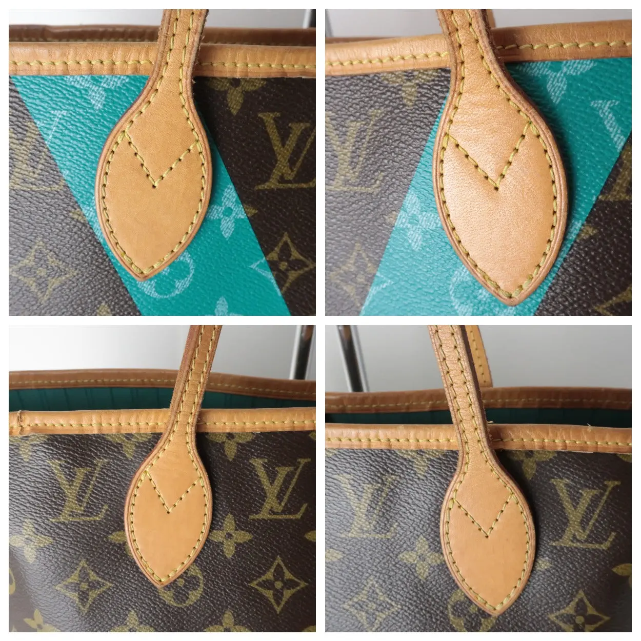 Louis Vuitton Monogram Canvas V Voyage Turquoise Neverfull MM Bag (777) - Image 21