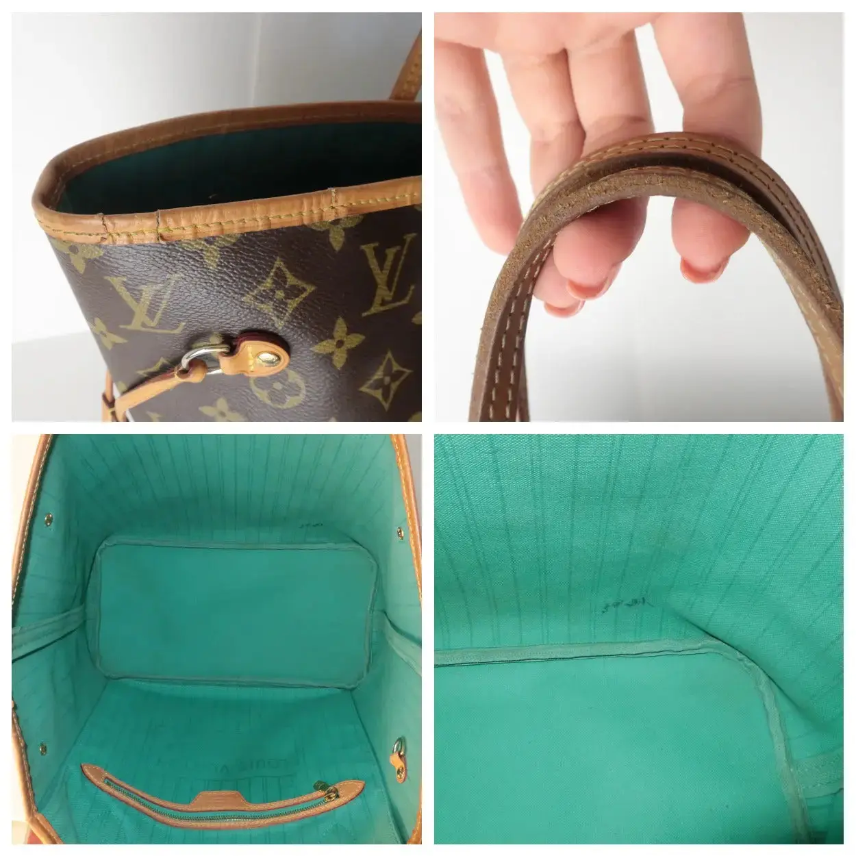 Louis Vuitton Monogram Canvas V Voyage Turquoise Neverfull MM Bag (777) - Image 6