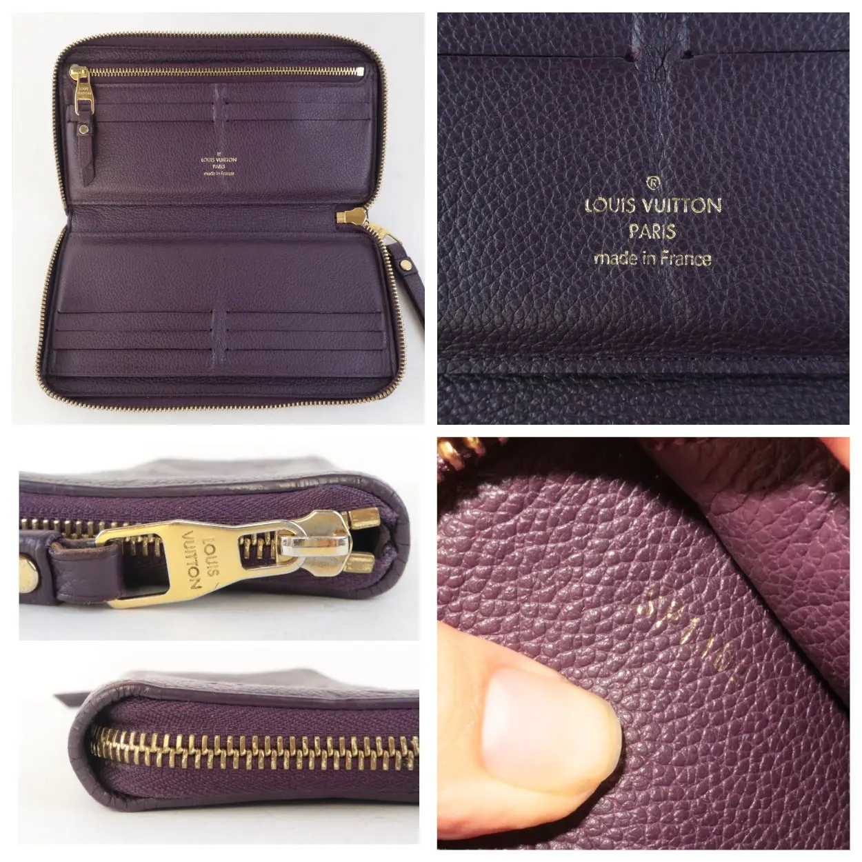 Louis Vuitton Monogram Empreinte Leather Aube/Violet Secret Wallet (727) - Image 5