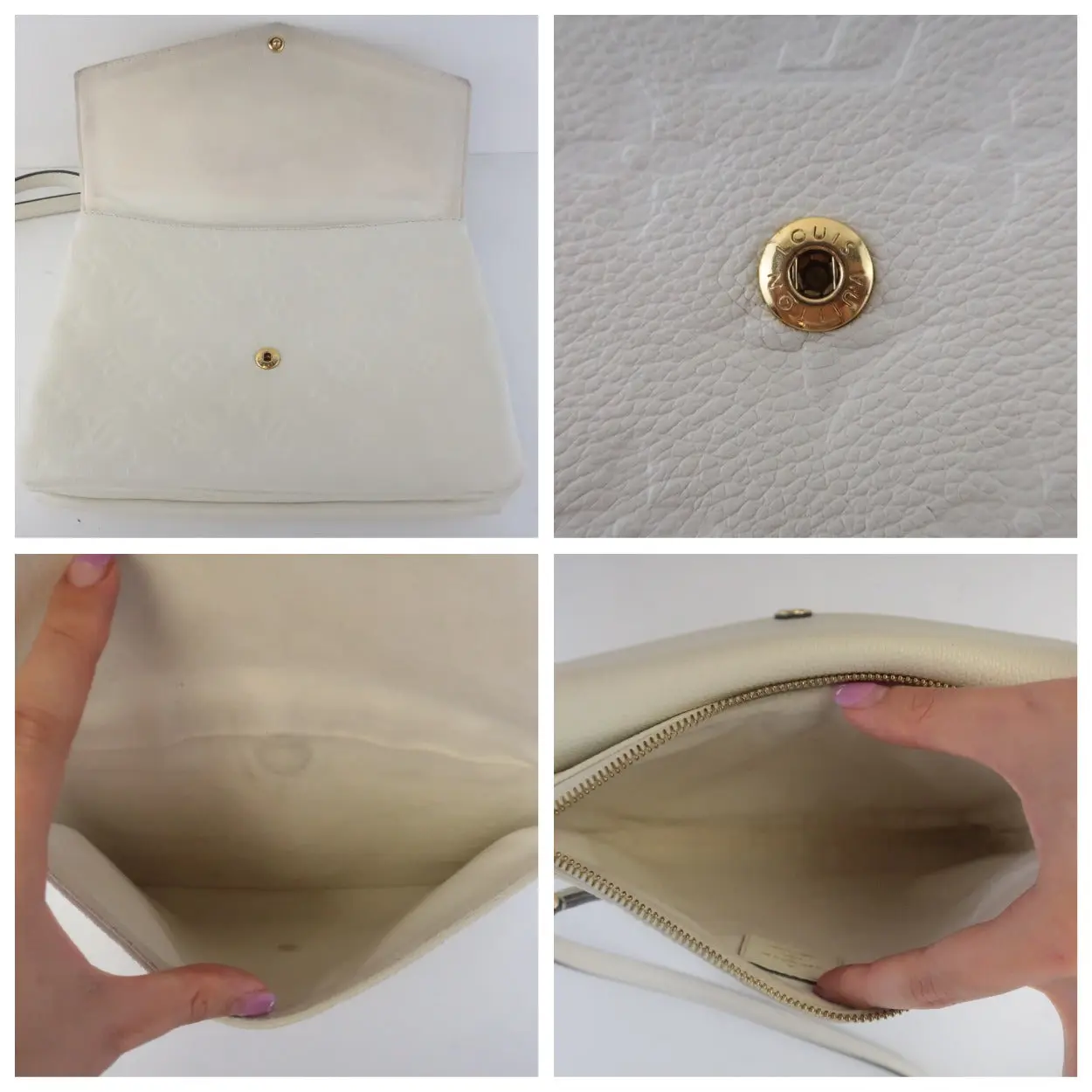 Louis Vuitton Monogram Empreinte Leather Neige Twice/Twinset Crossbody Bag - Image 13