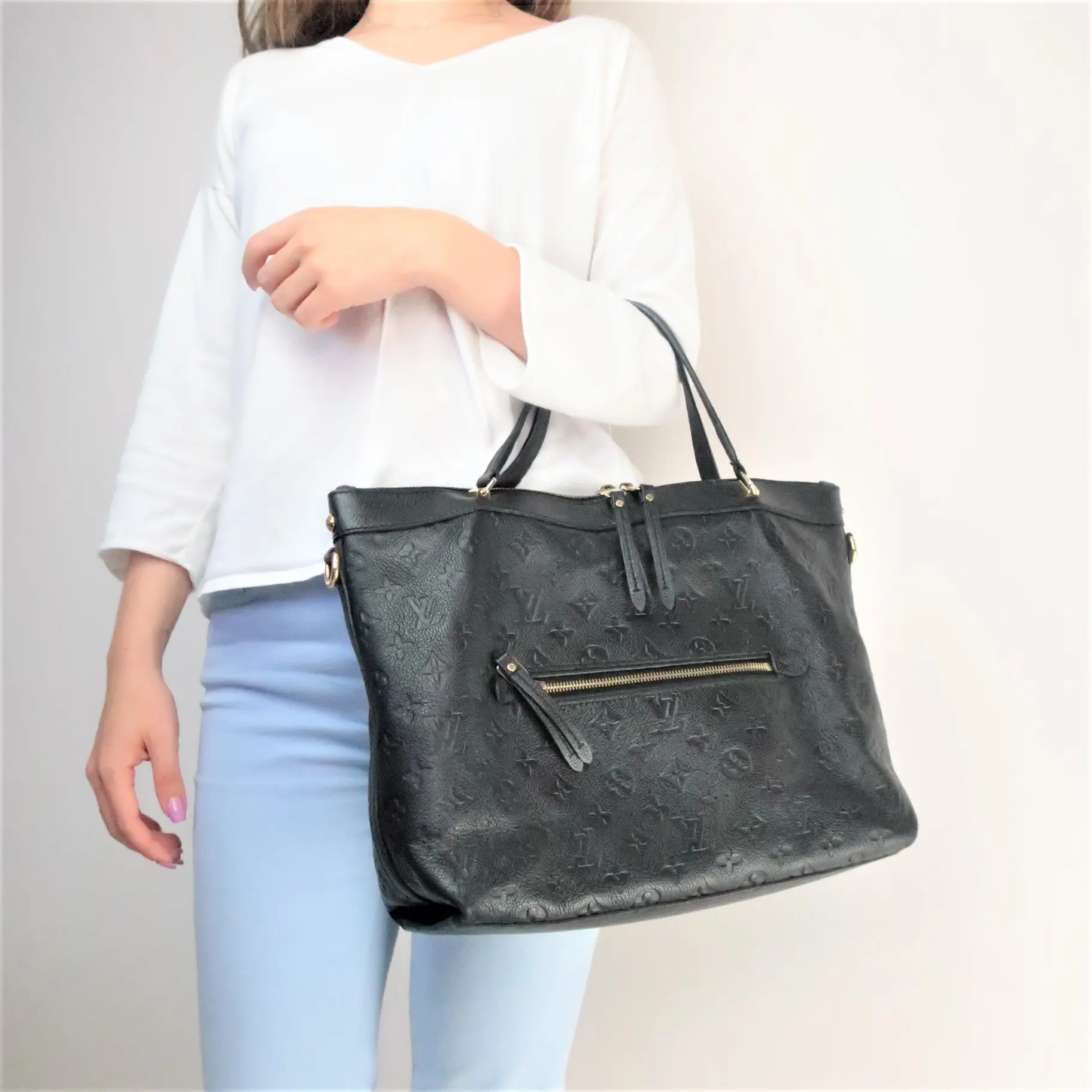 Louis Vuitton Monogram Empreinte Leather Noir Bastille MM Bag