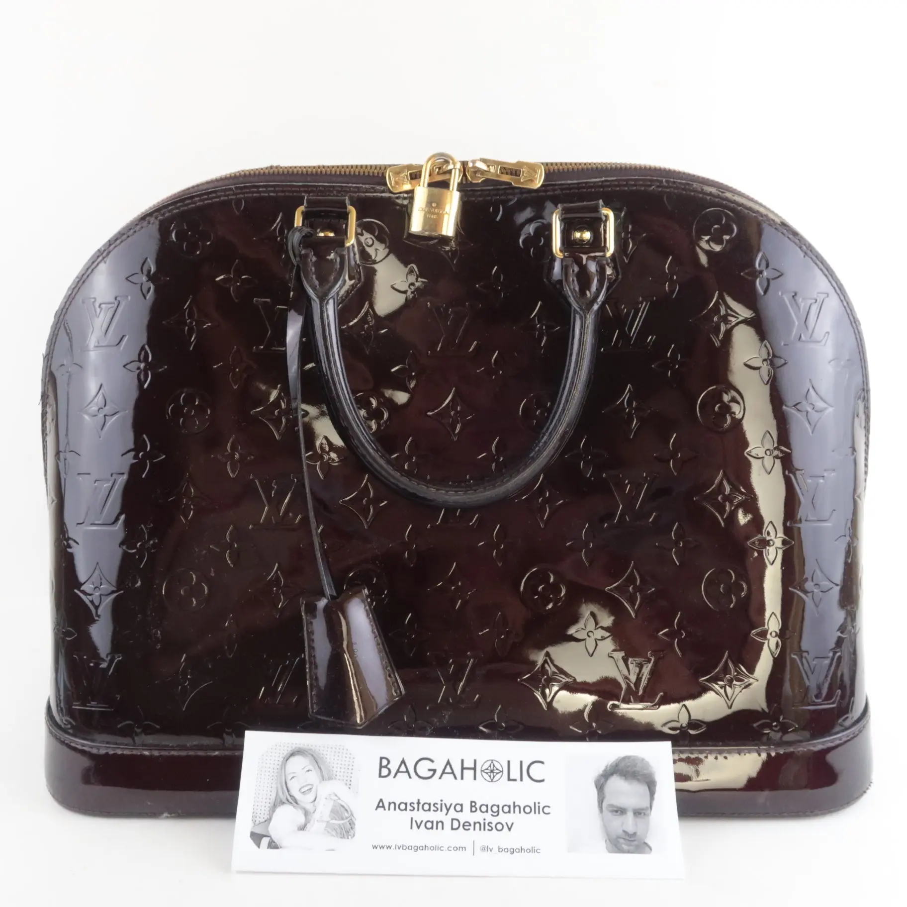 Louis Vuitton Monogram Vernis Alma MM Amarante Bag - Image 3