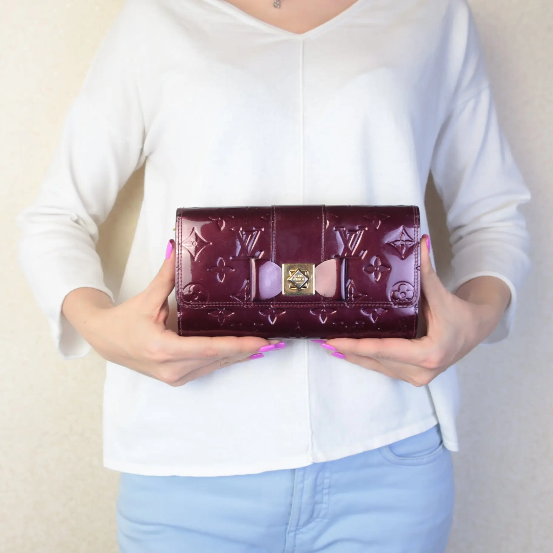 Louis Vuitton Monogram Vernis Sarah Noeud Wallet