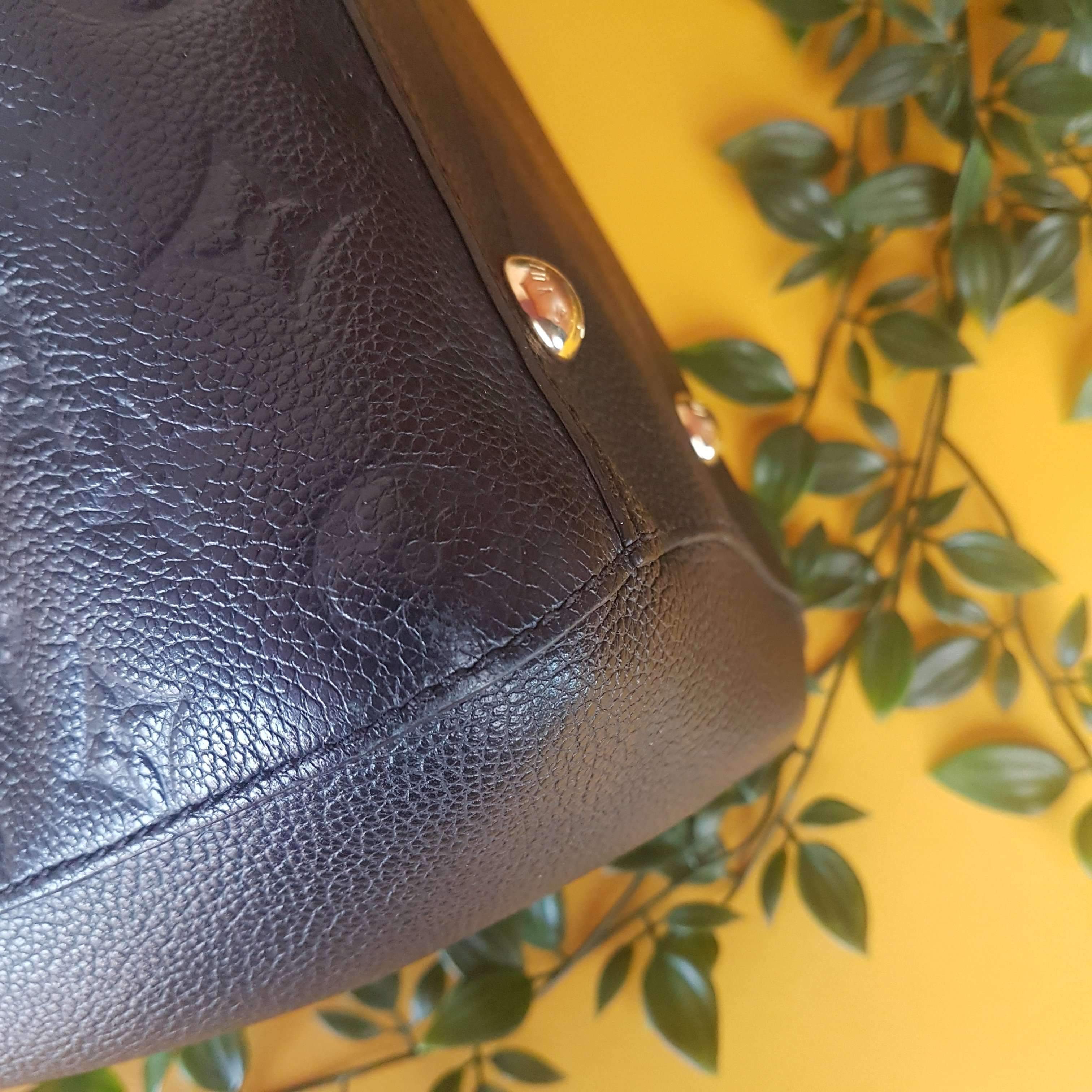 Louis Vuitton Montaigne GM Noir Empreinte Leather Bag - Image 11