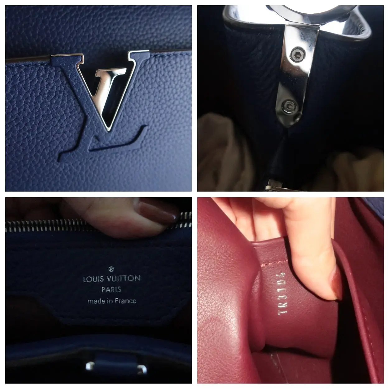 Louis Vuitton Navy Taurillion Leather Capucines MM Bag - Image 11