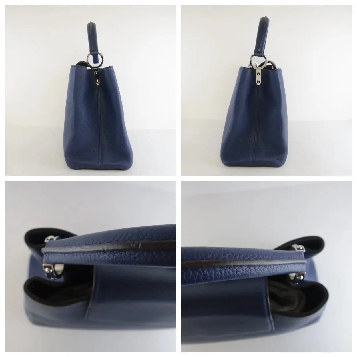 Louis Vuitton Navy Taurillion Leather Capucines MM Bag - Image 12