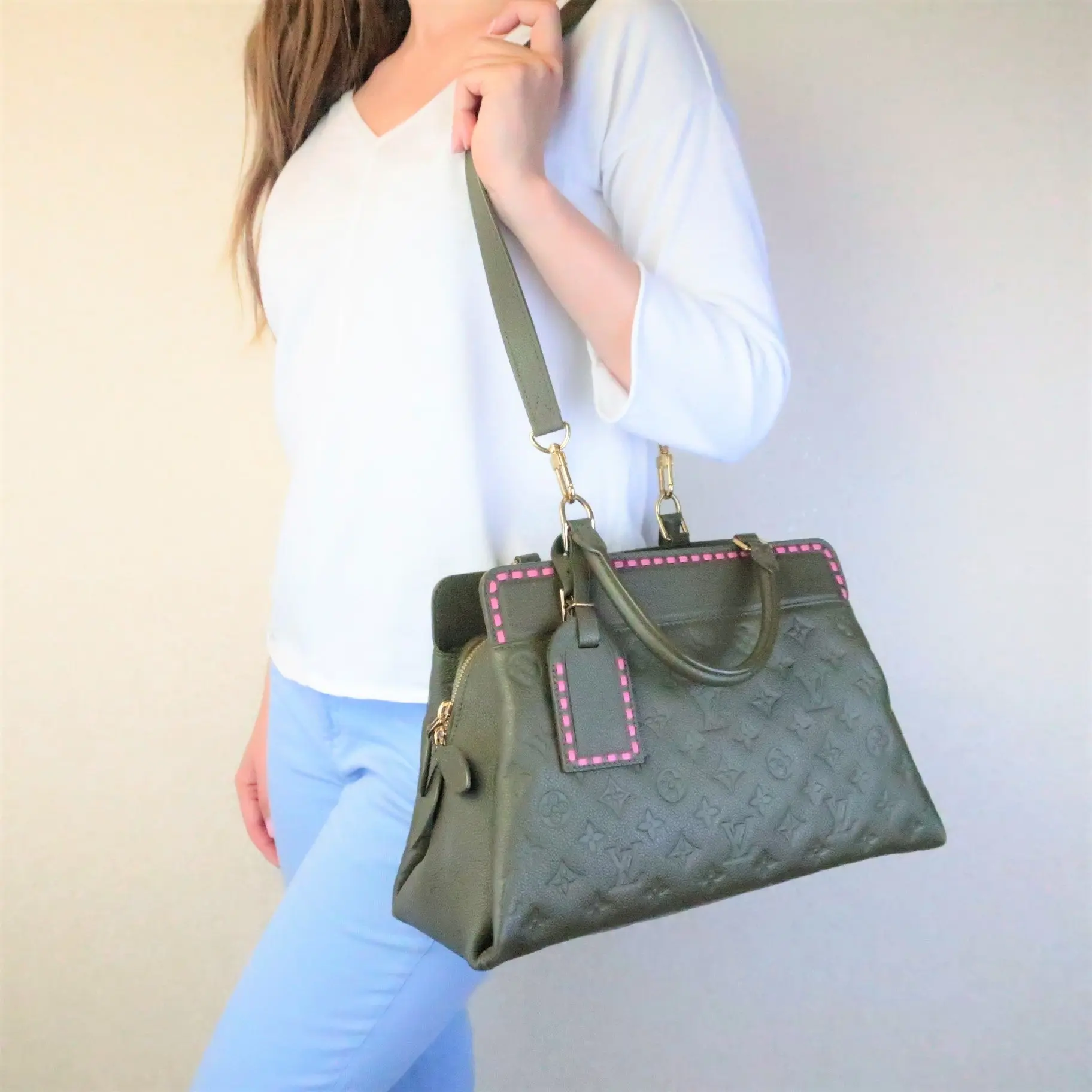 Louis Vuitton Green Empreinte Vosges MM bag