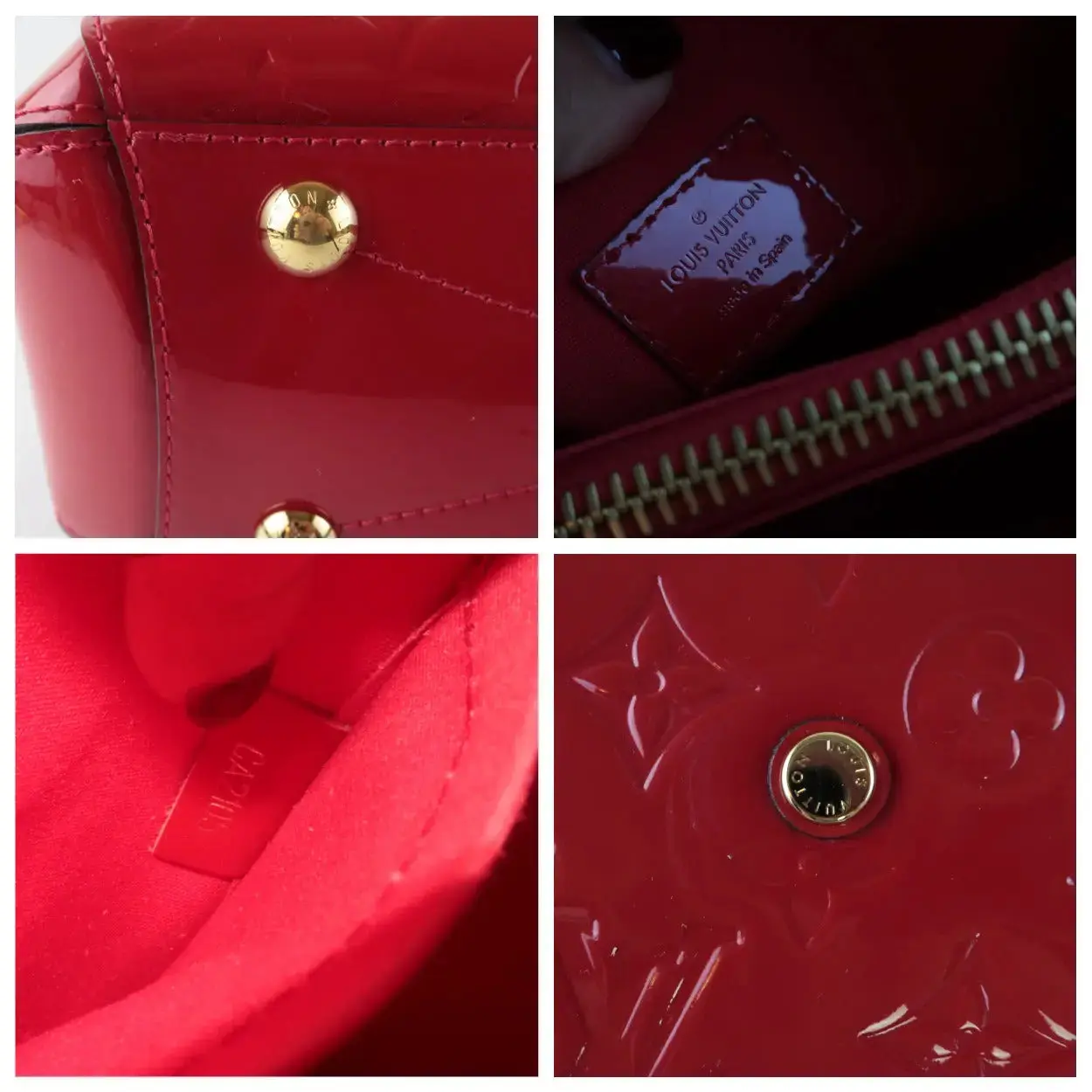 Louis Vuitton Pomme D'Amour Red Monogram Vernis Montaigne BB bag (725) - Image 10