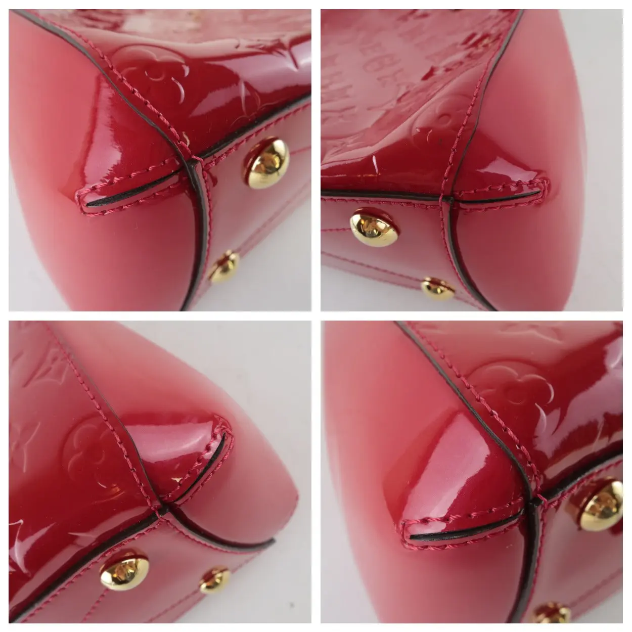 Louis Vuitton Pomme D'Amour Red Monogram Vernis Montaigne BB bag (725) - Image 13