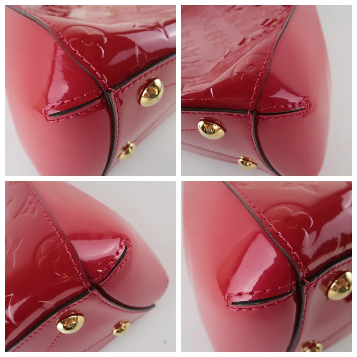 Louis Vuitton Pomme D'Amour Red Monogram Vernis Montaigne BB bag (725) - Image 14
