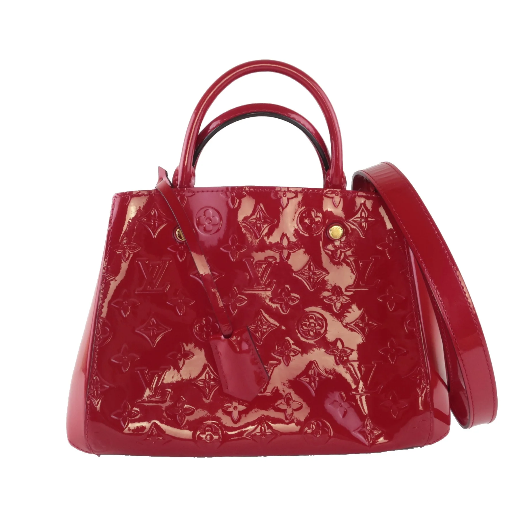 Louis Vuitton Pomme D'Amour Red Monogram Vernis Montaigne BB bag (725) - Image 2