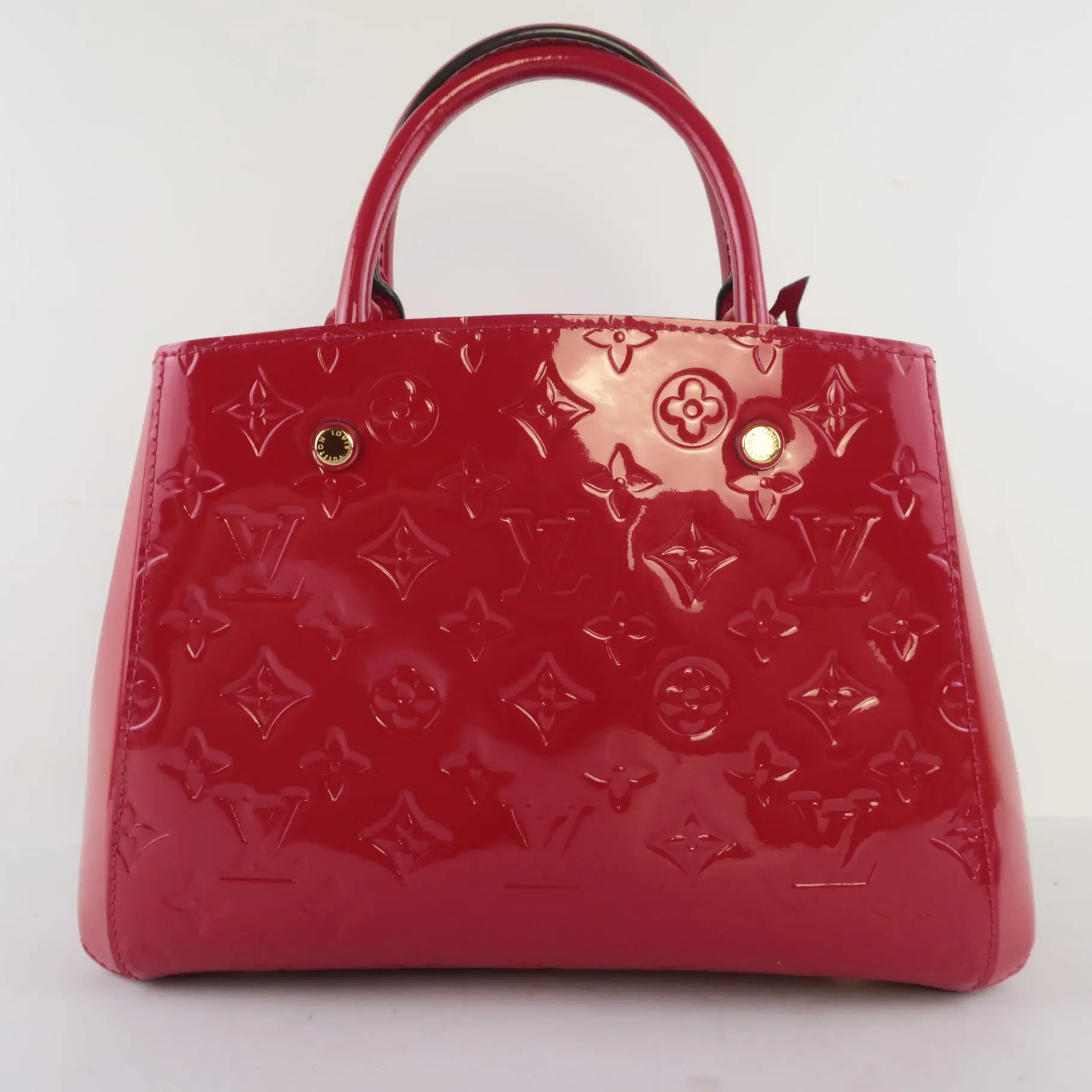 Louis Vuitton Pomme D'Amour Red Monogram Vernis Montaigne BB bag (725) - Image 6