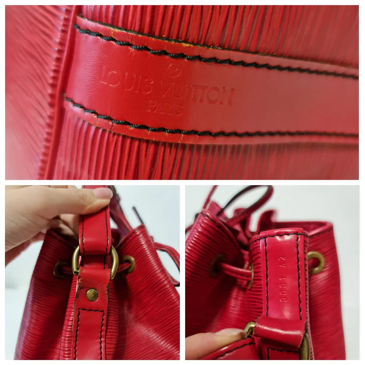 Louis Vuitton Red Epi Leather Petit Noe Bag - Image 16