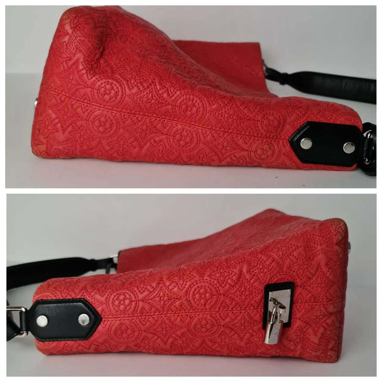 Louis Vuitton Red Monogram Antheia Leather Hobo PM Bag - Image 11