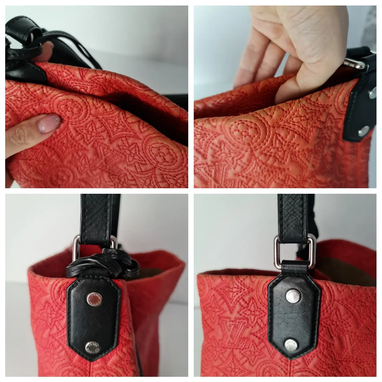 Louis Vuitton Red Monogram Antheia Leather Hobo PM Bag - Image 23