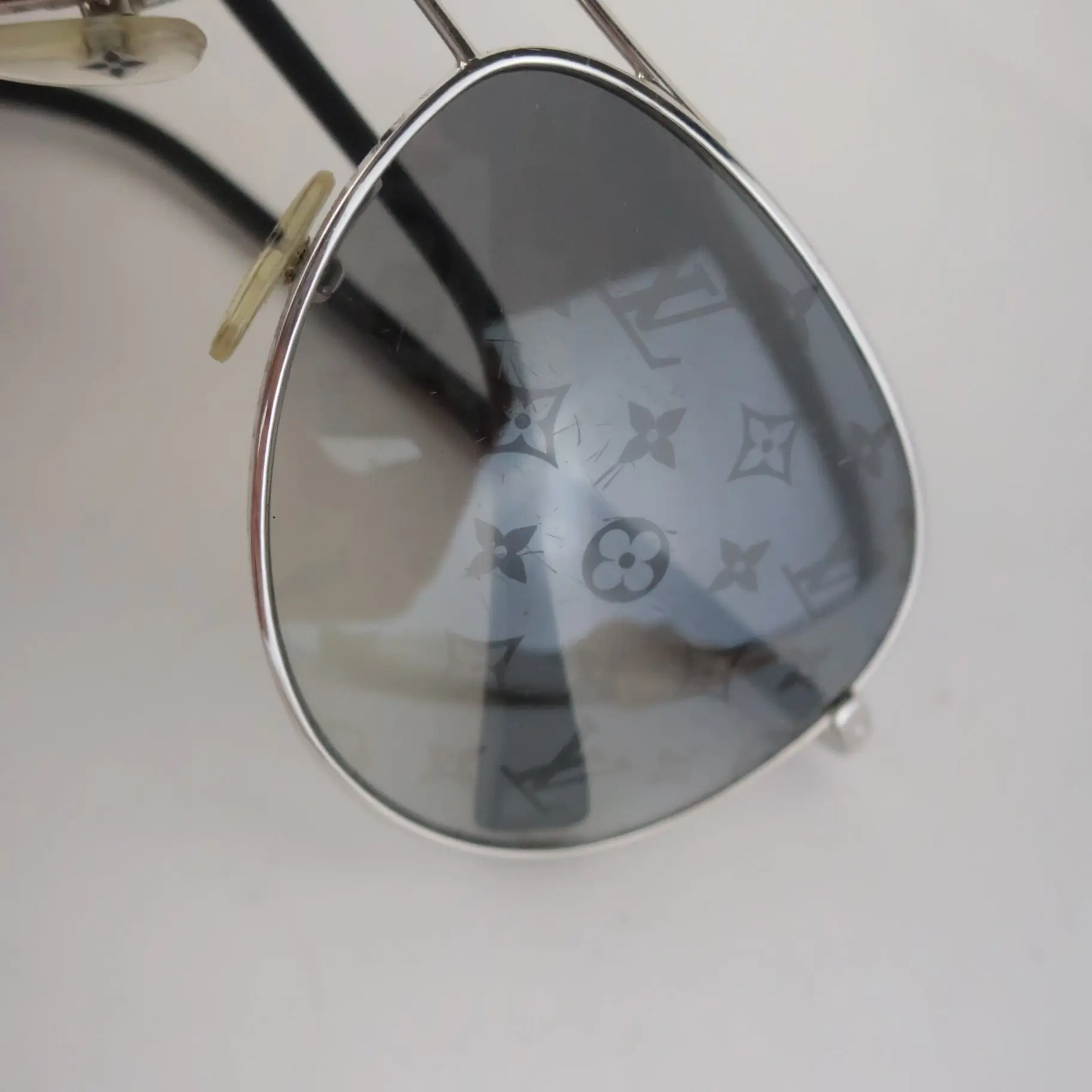 Louis Vuitton Silvertone Monogram Conspiration Pilote Sunglasses - Image 3