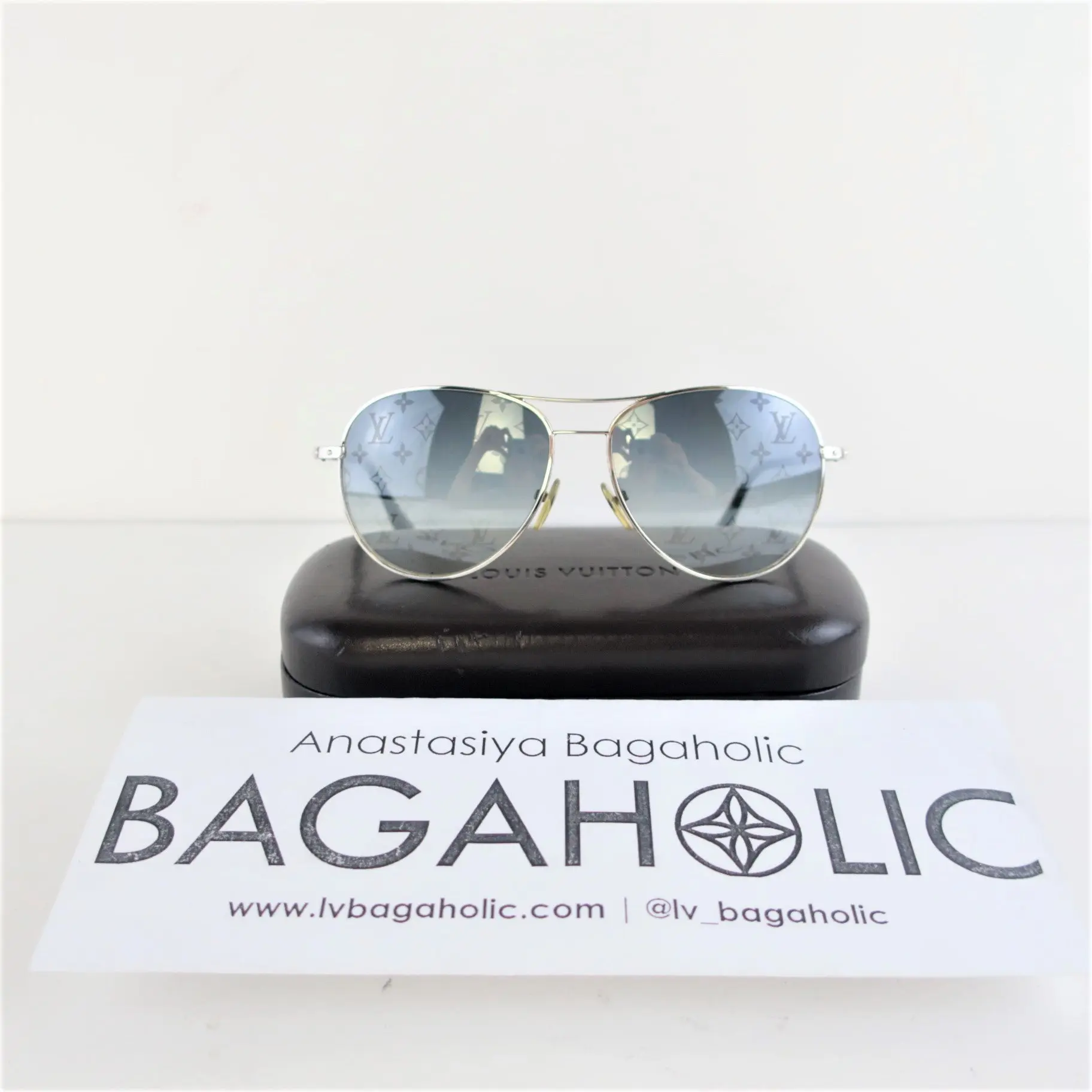 Louis Vuitton Silvertone Monogram Conspiration Pilote Sunglasses - Image 2