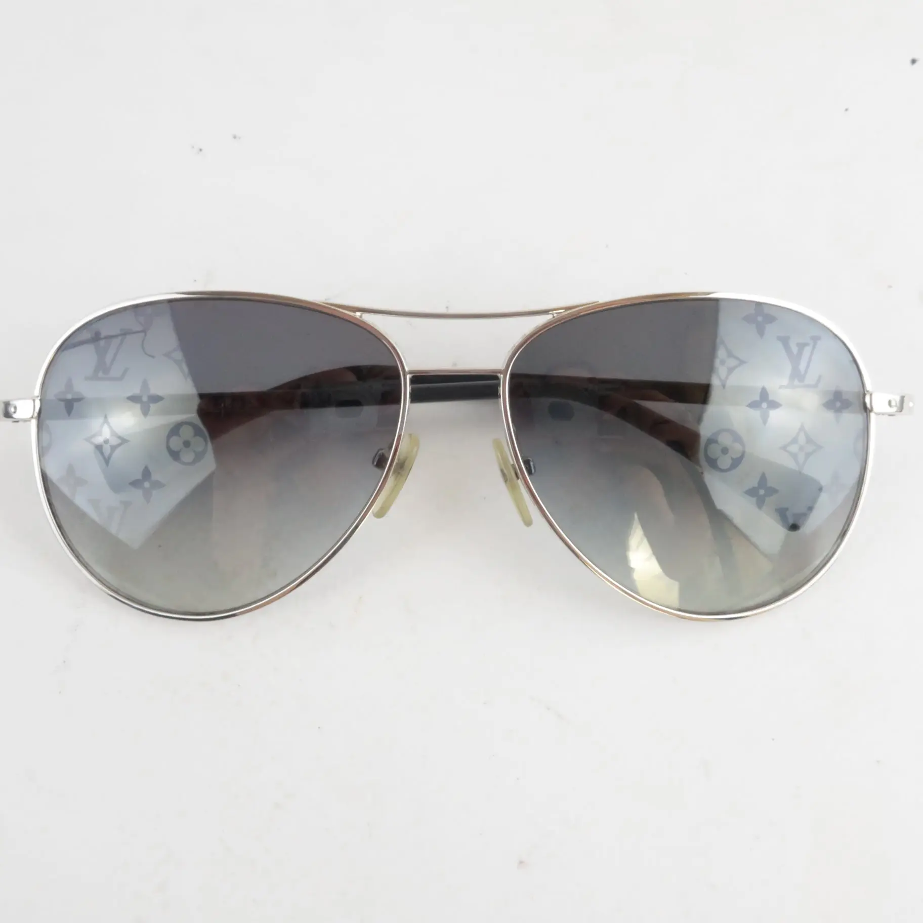 Louis Vuitton Silvertone Monogram Conspiration Pilote Sunglasses (688) - Image 4