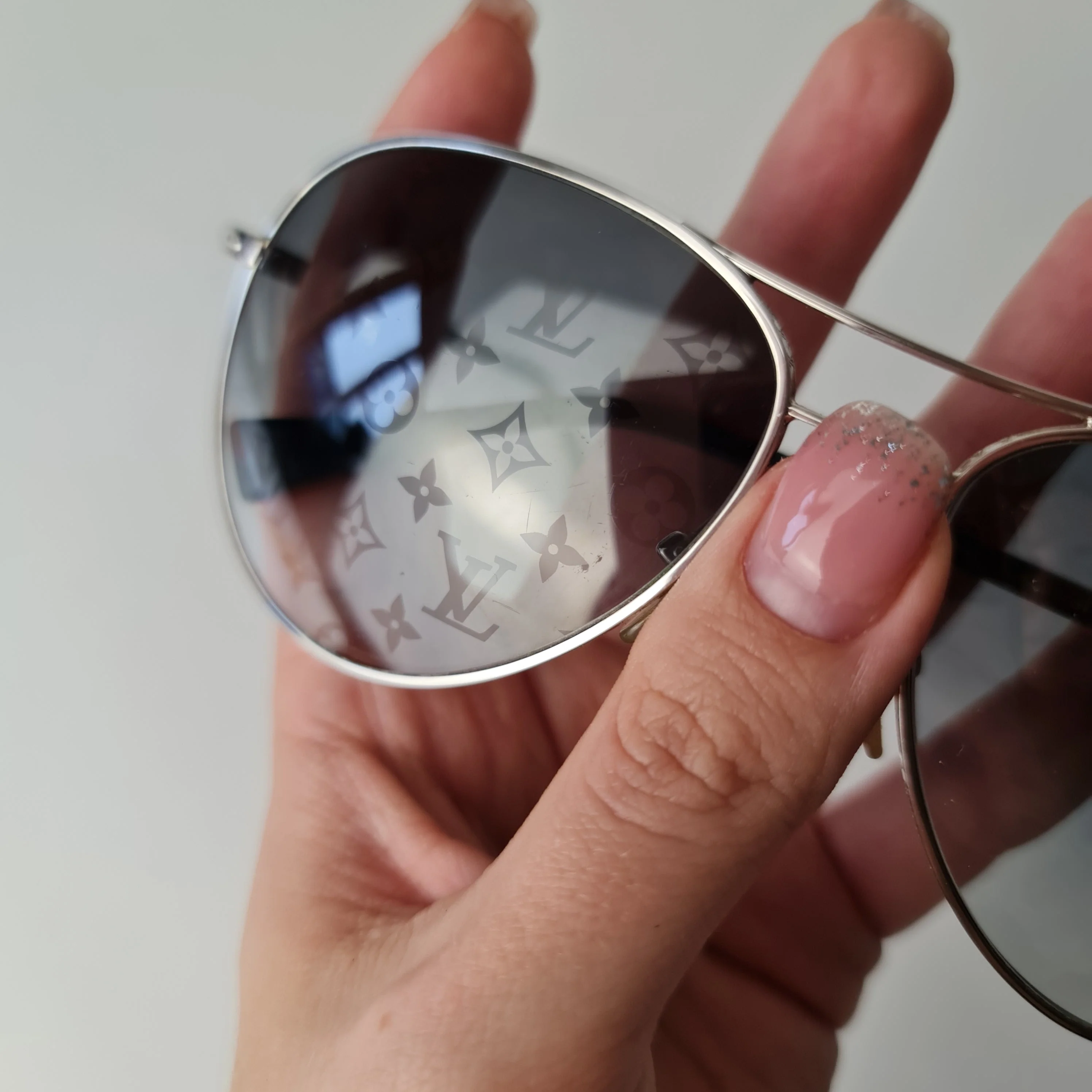 Louis Vuitton Silvertone Monogram Conspiration Pilote Sunglasses (745) - Image 5