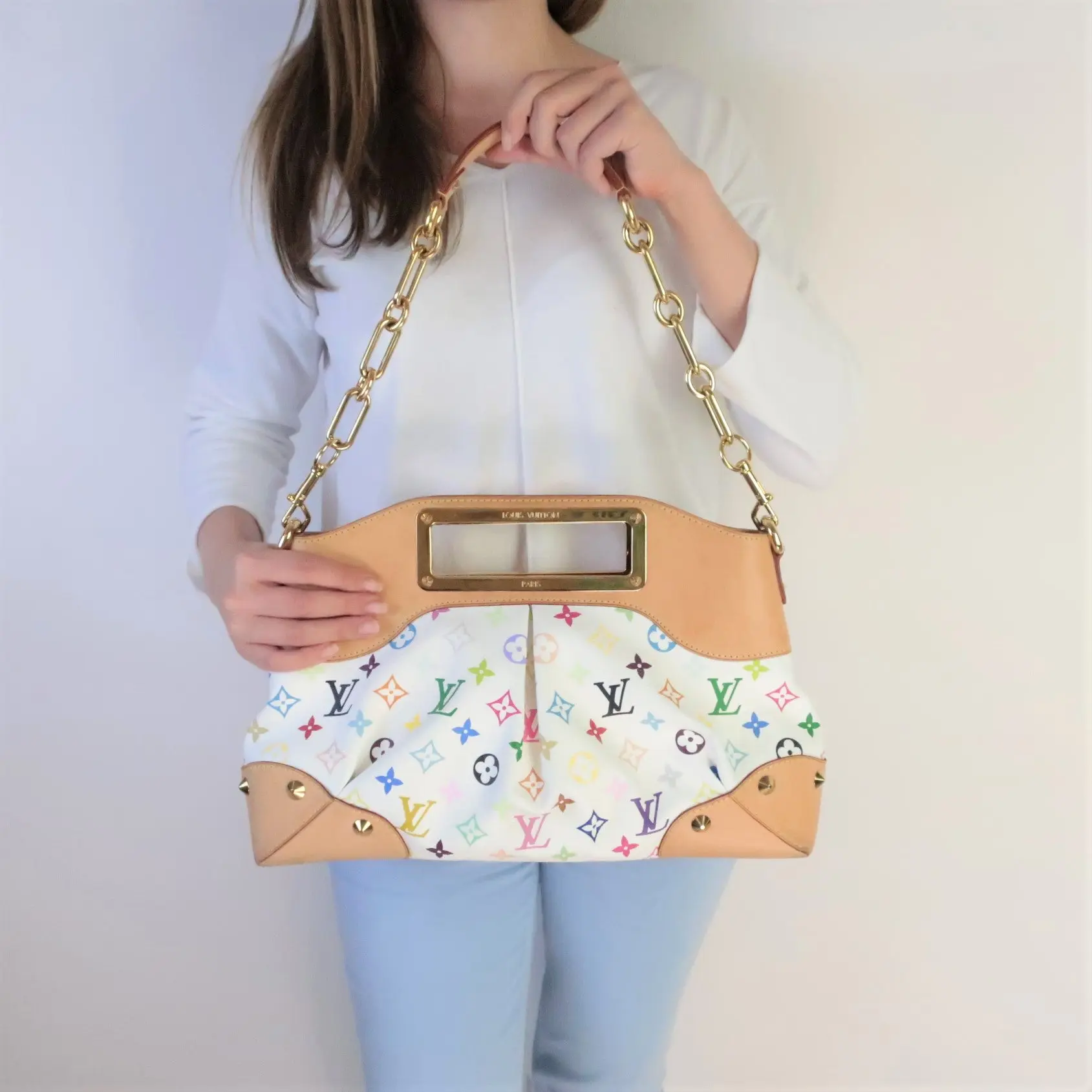 Louis Vuitton White Monogram Judy MM Bag