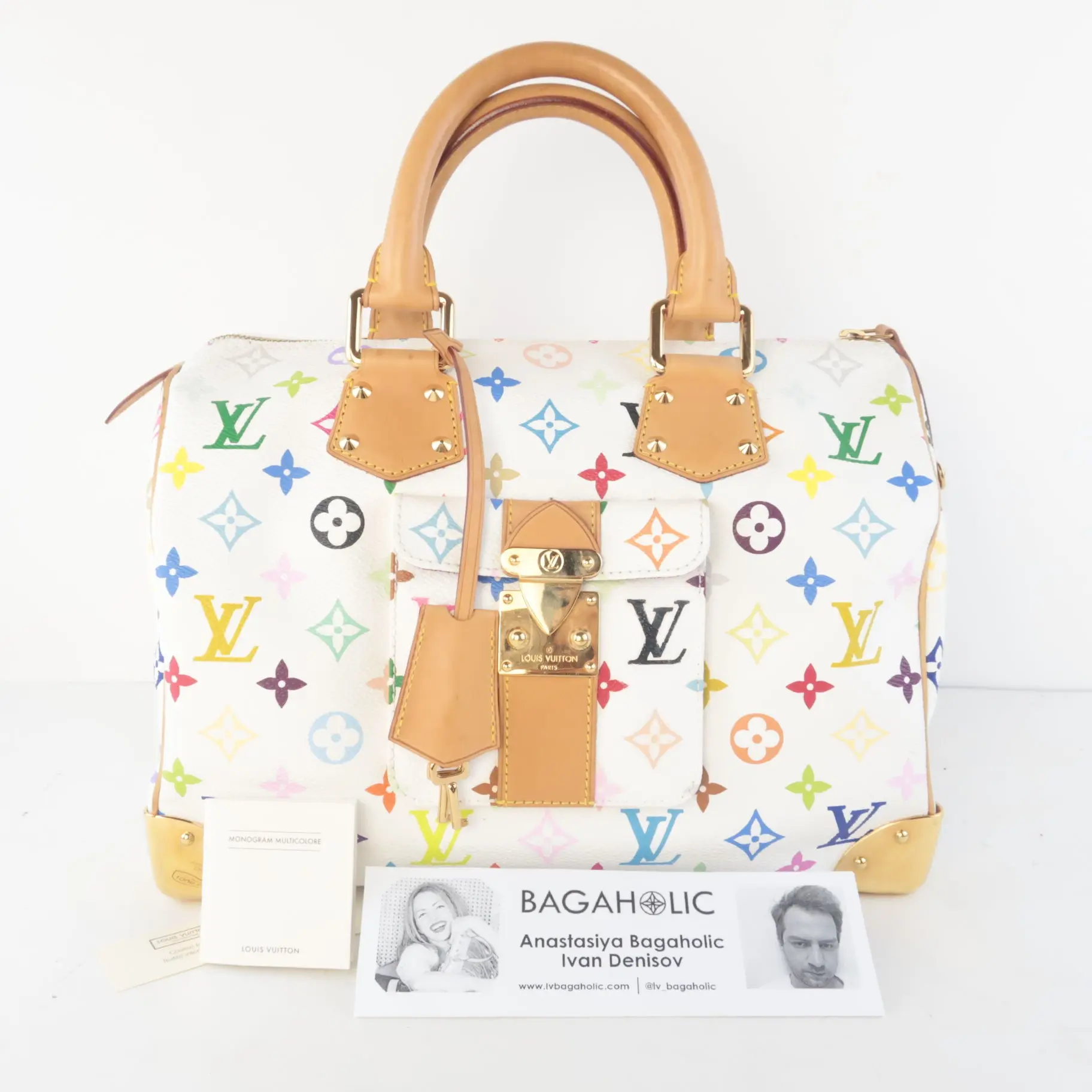 Louis Vuitton White Multicolore Speedy 30 Bag - Image 4