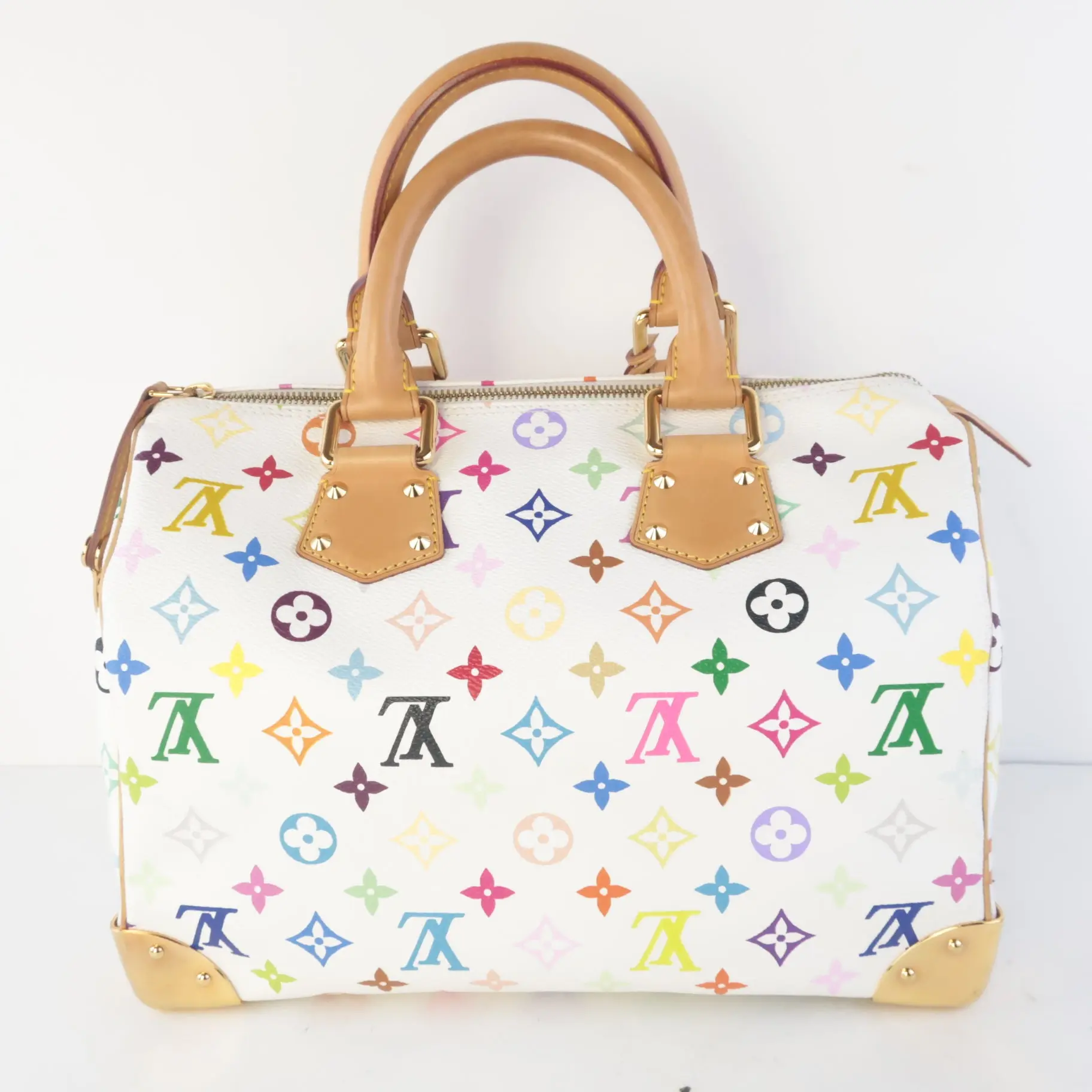 Louis Vuitton White Multicolore Speedy 30 Bag - Image 5