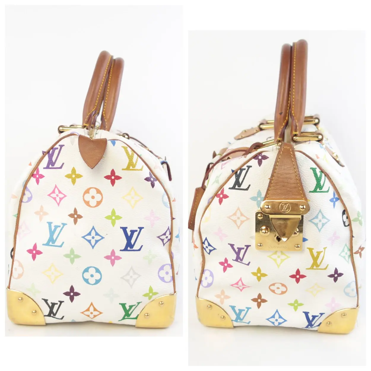 Louis Vuitton White Multicolor Monogram Speedy 30 Bag - Image 24