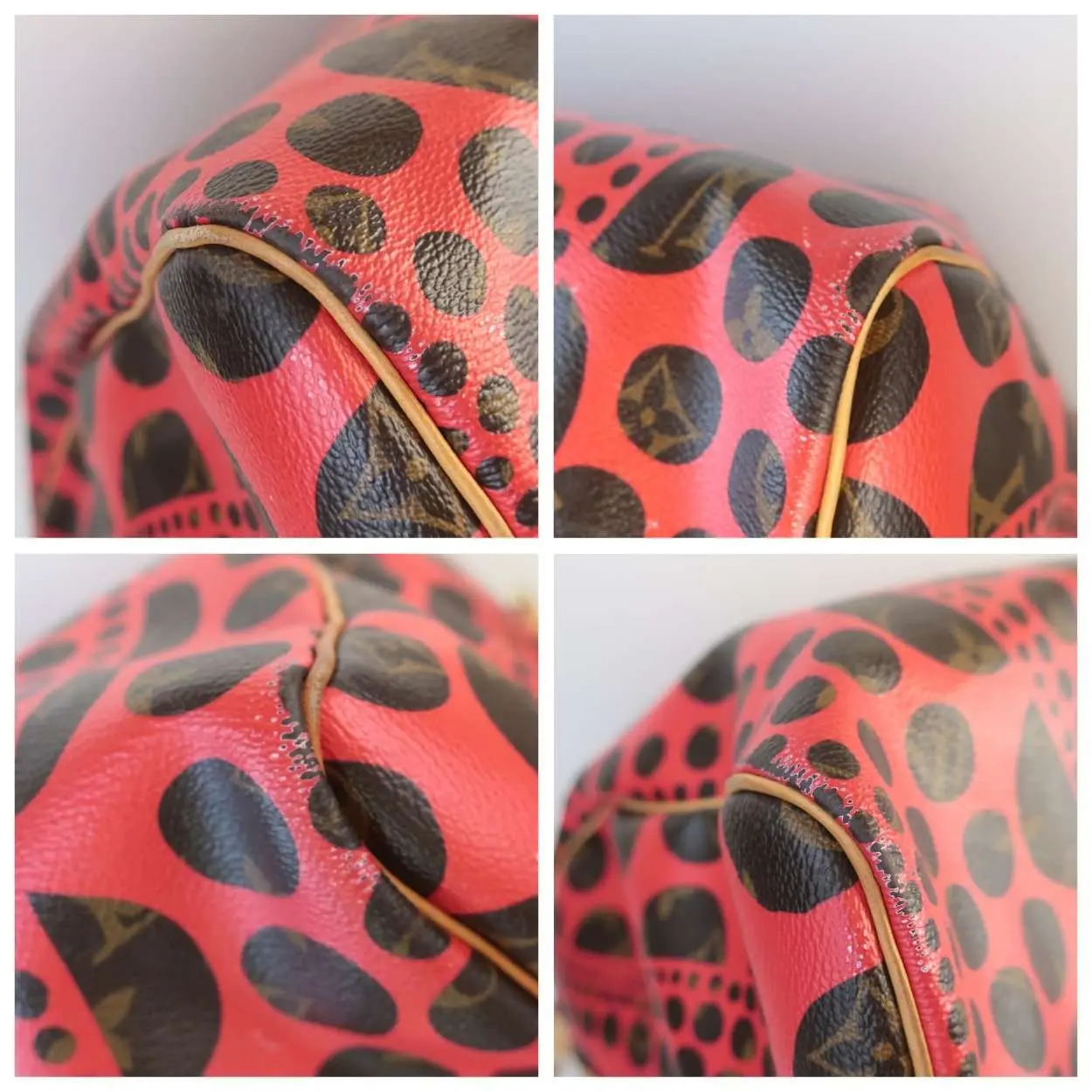 Louis Vuitton Red Monogram Canvas Yaoyi Kusama Keepall 55 Bandouliere - Image 14