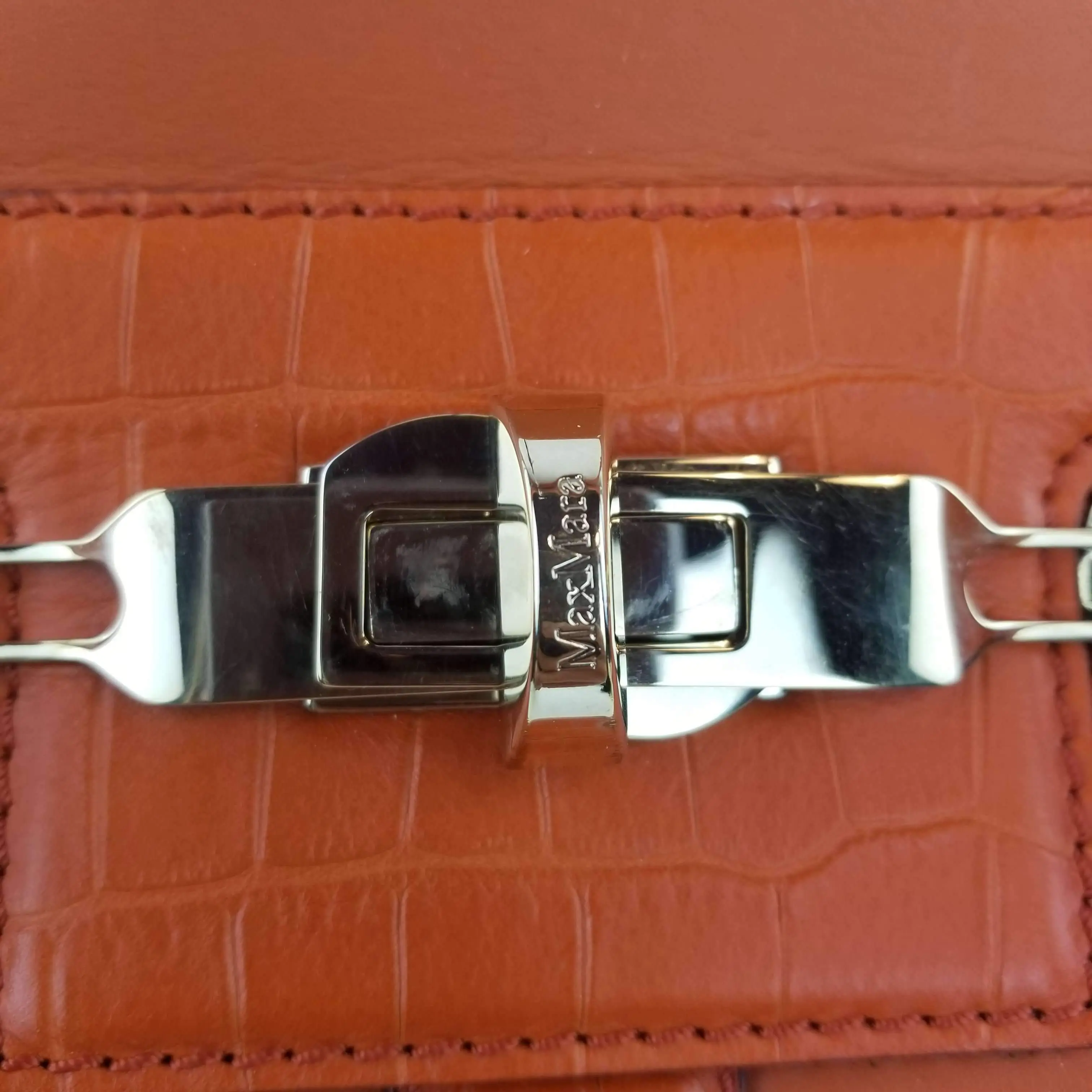 Max Mara Orange Margaux Tote Bag - Image 4