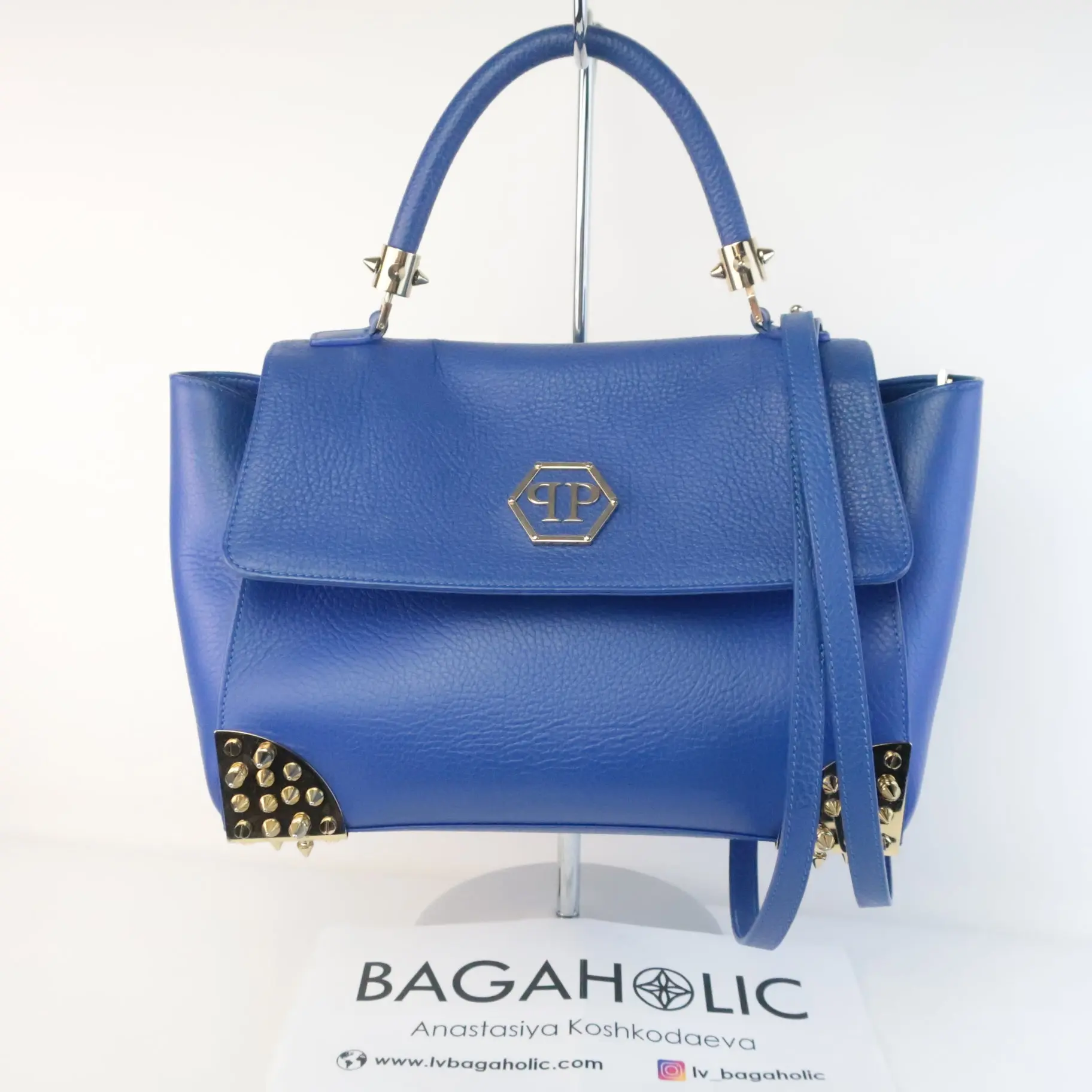 Philipp Plein Blue Crossbody Top Handle Bag - Image 2