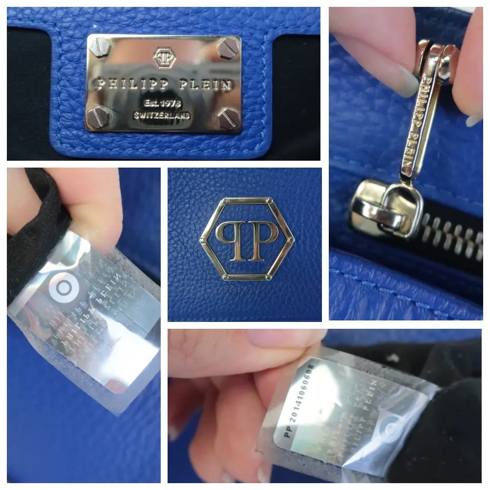 Philipp Plein Blue Crossbody Top Handle Bag - Image 8