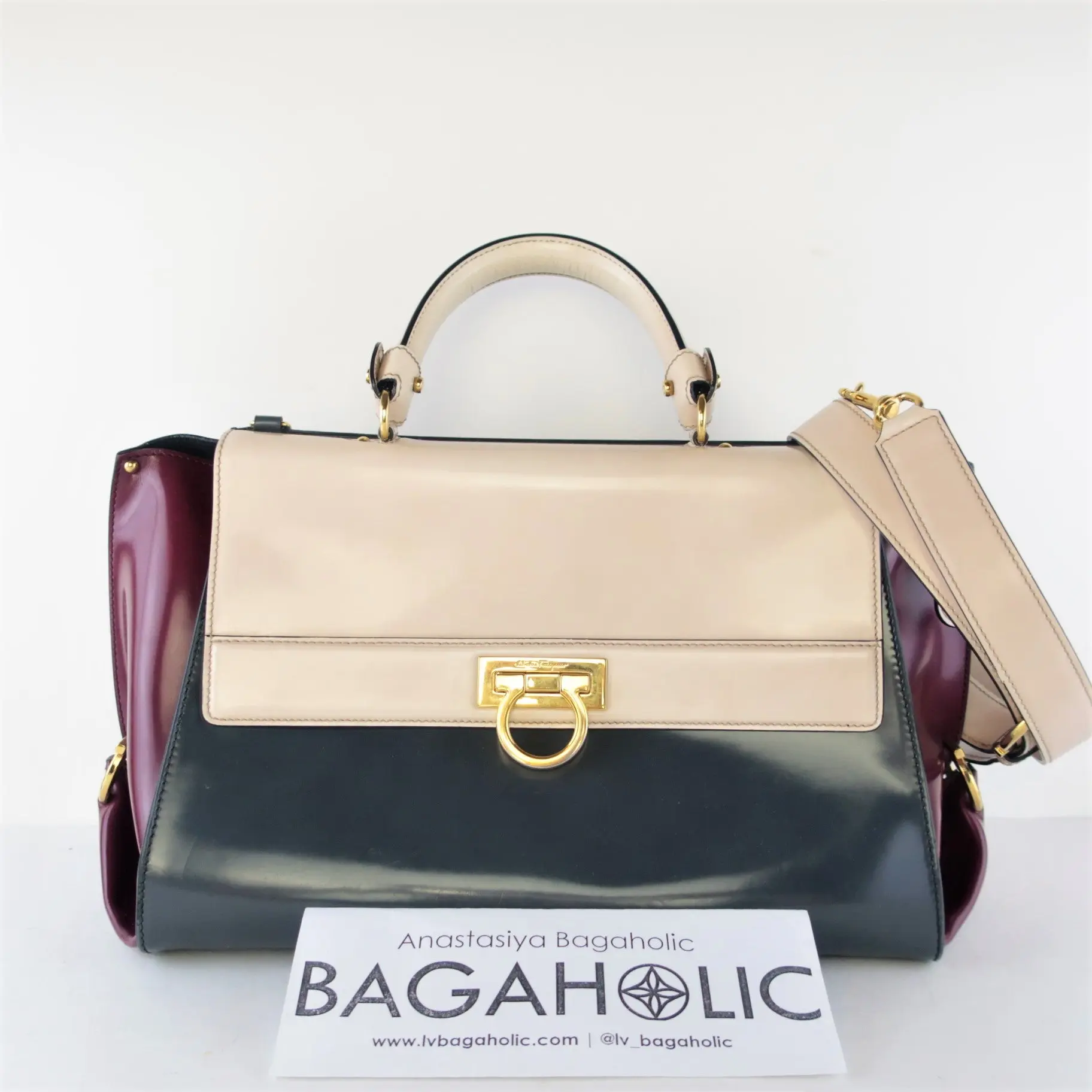 Salvatore Ferragamo Tricolor Large Sofia Shoulder Bag - Image 3
