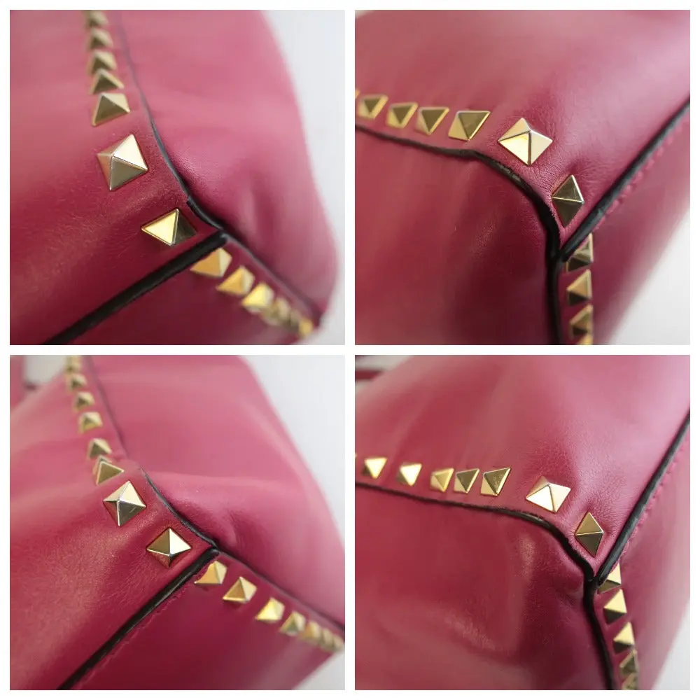 Valentino Leather Medium Tote Rockstud Bag - Image 14