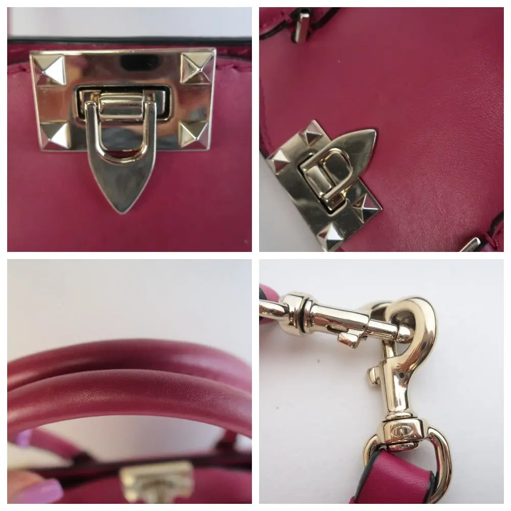 Valentino Leather Medium Tote Rockstud Bag - Image 15