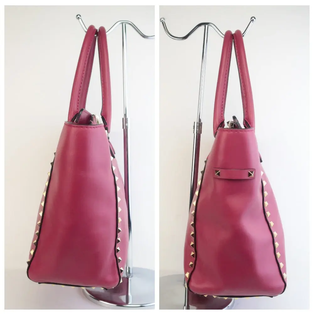 Valentino Leather Medium Tote Rockstud Bag - Image 6