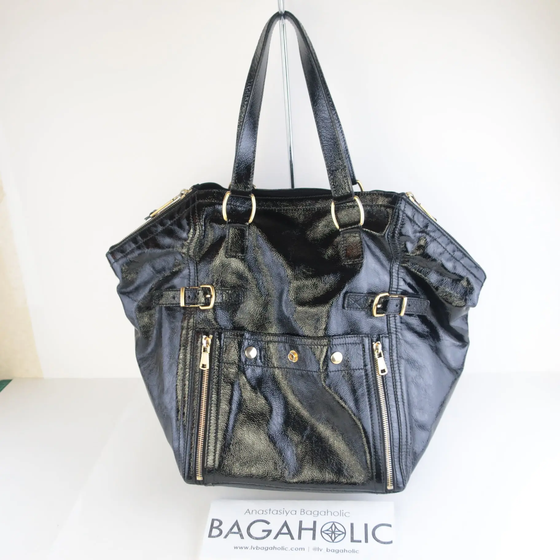 YSL Downtown Black Patent Leather Bag - Image 3
