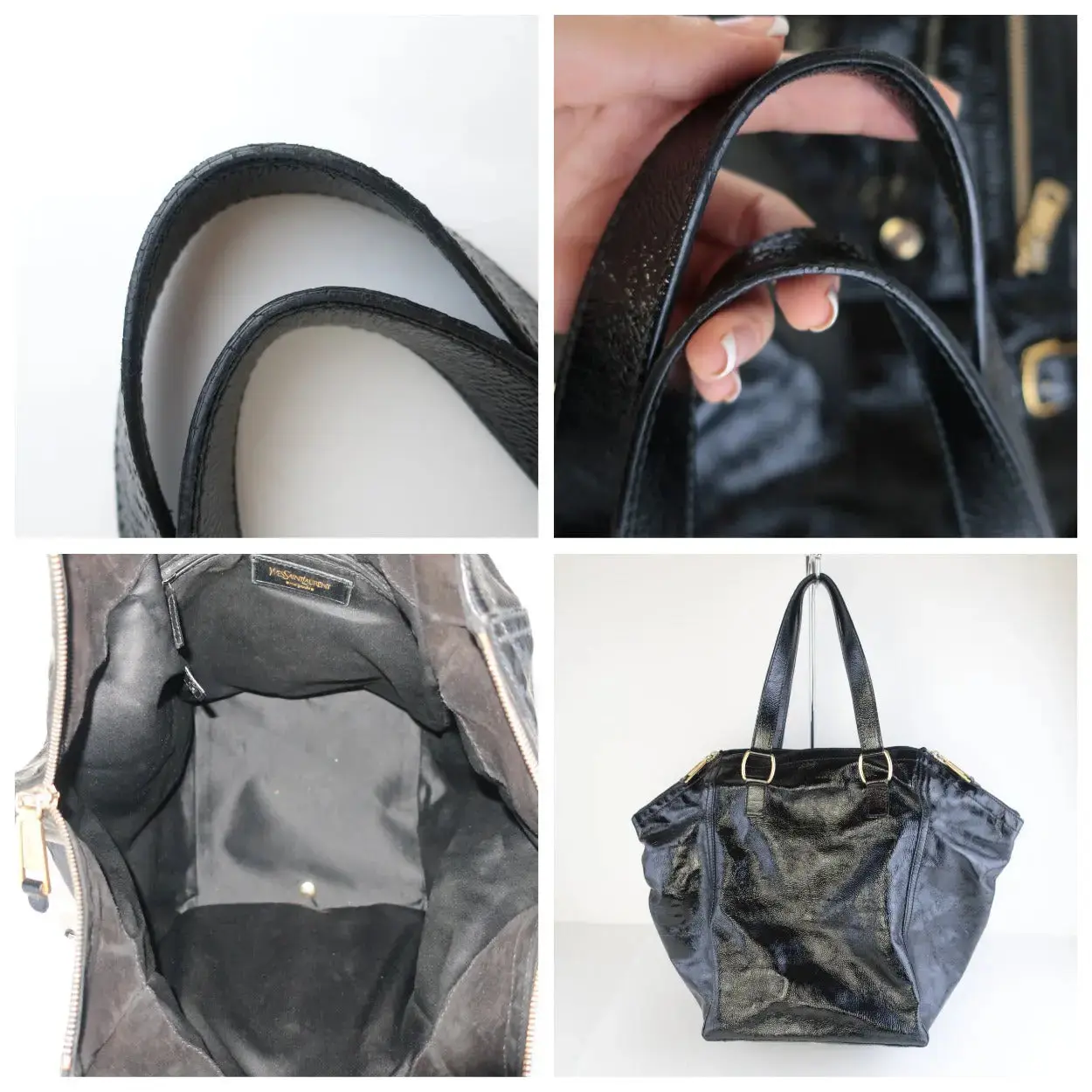 YSL Downtown Black Patent Leather Bag - Image 8