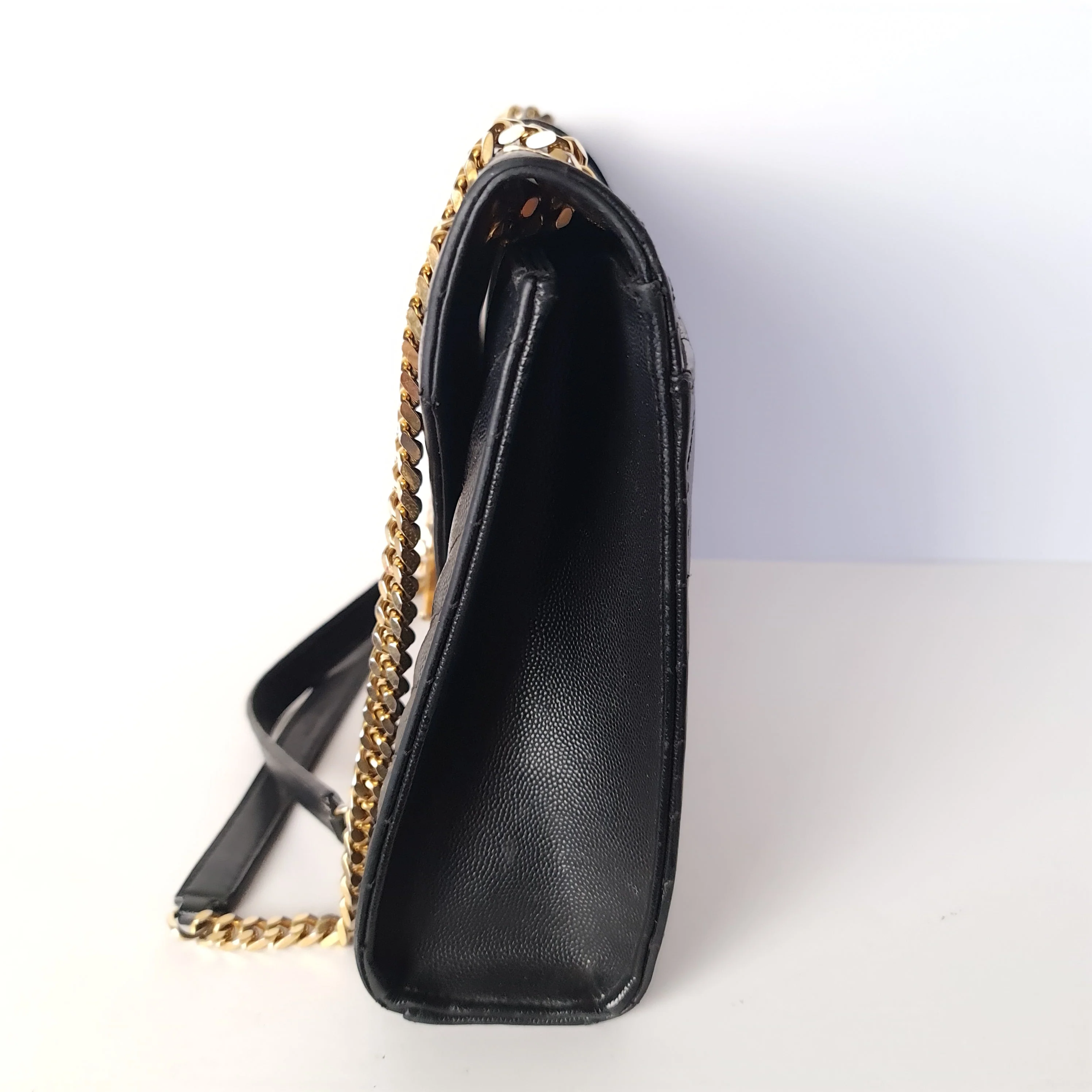 YSL Saint Laurent Black Caviar Large Envelope Bag - Image 16
