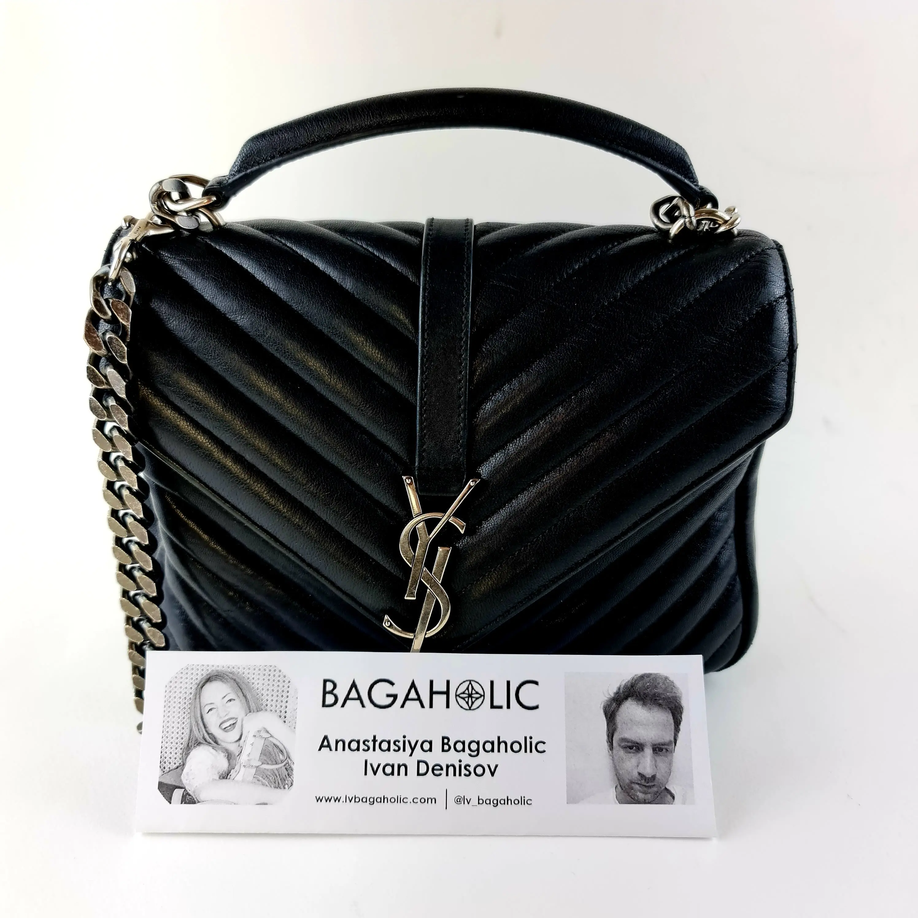 Yves Saint Laurent Black Medium College Bag - Image 3