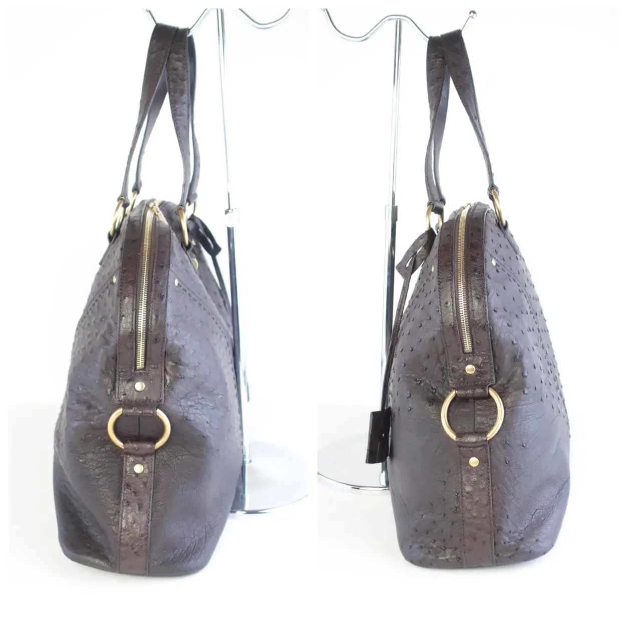Yves Saint Laurent YSL Large Ostrich Muse Bag - Image 5